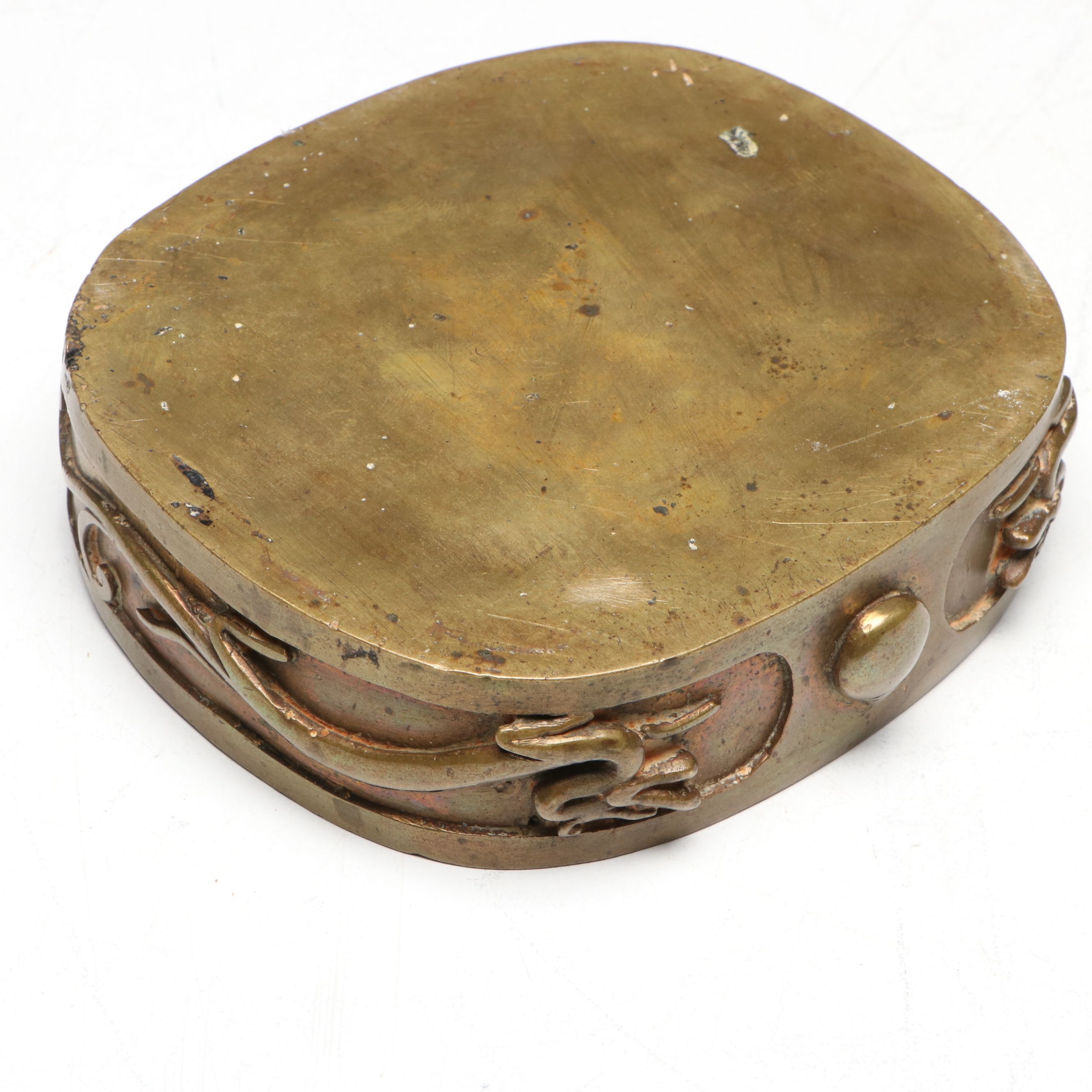 Chinese Patinated Cast Metal Openwork Censer with Dragons, 20th Century