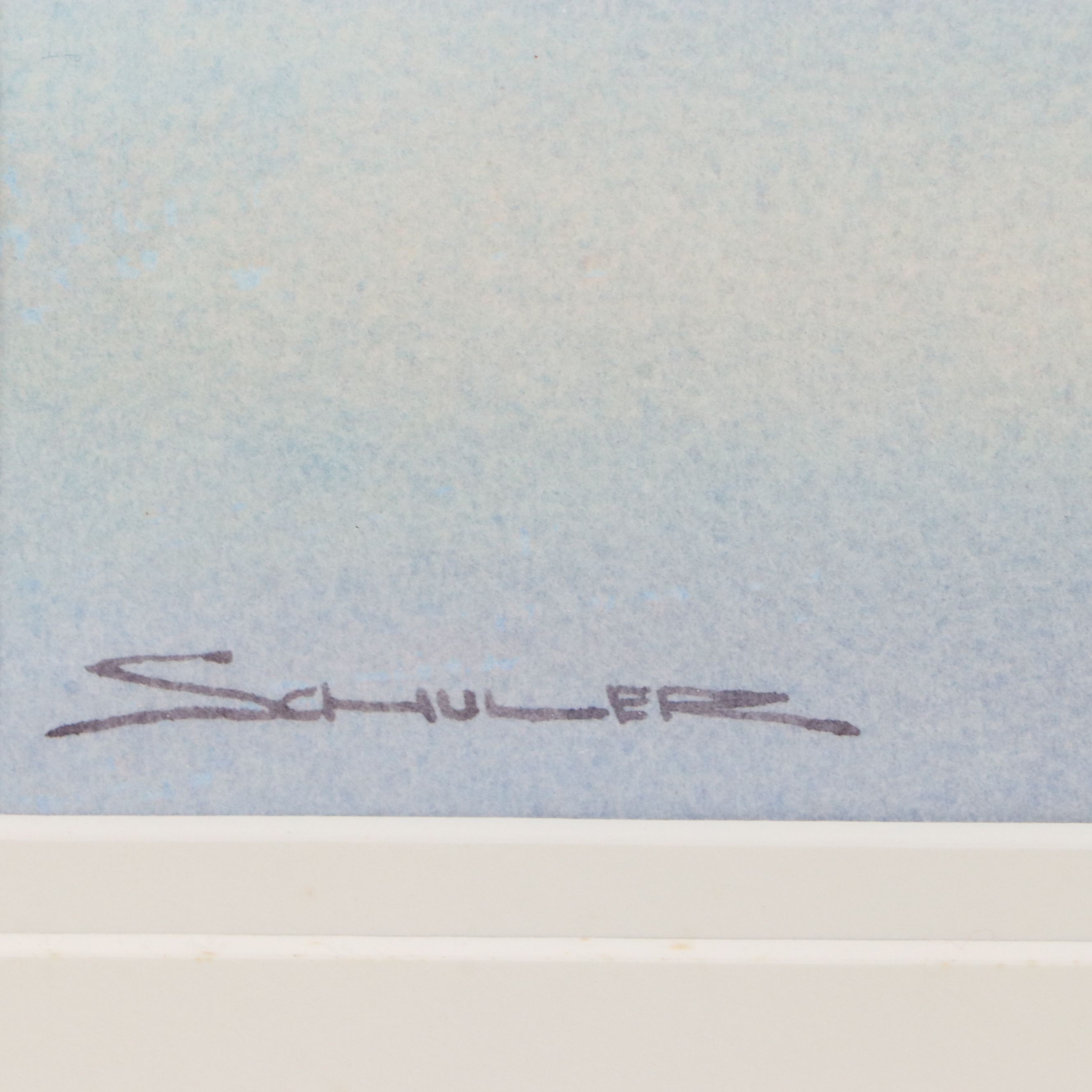 Schuler Watercolor Painting of River Landscape, Late 20th to 21st Century