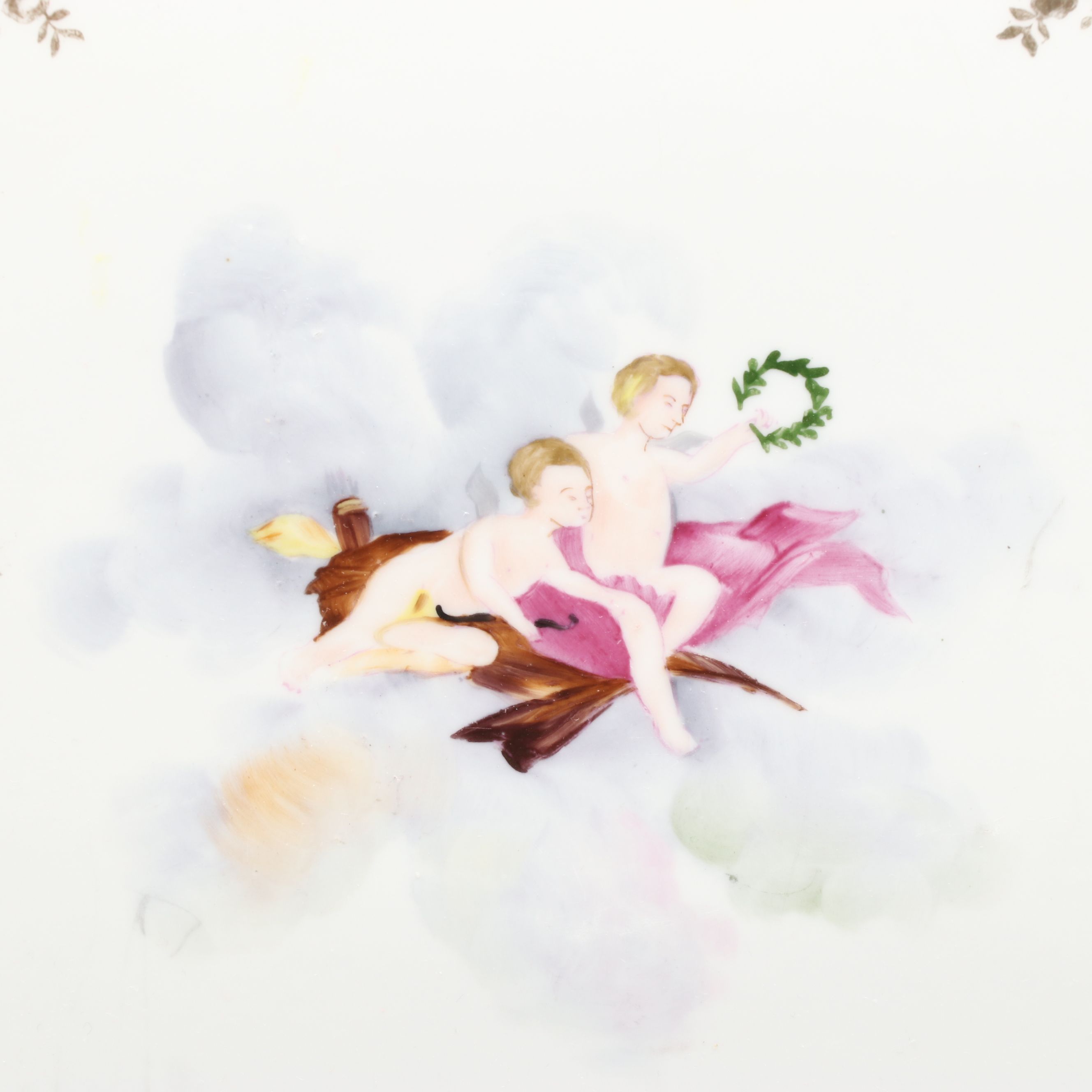 Fürstenberg Porcelain Soup and Dessert Bowls with Rococo Style Porcelain Tray