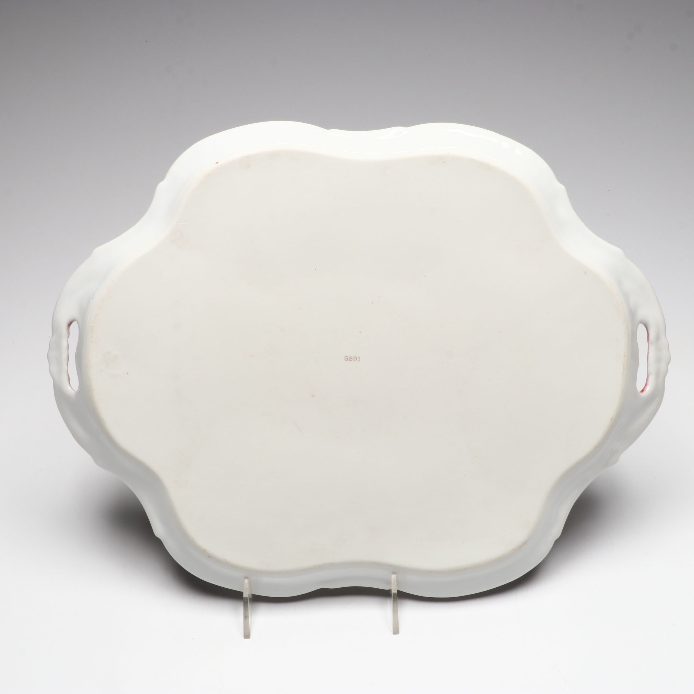 Fürstenberg Porcelain Soup and Dessert Bowls with Rococo Style Porcelain Tray