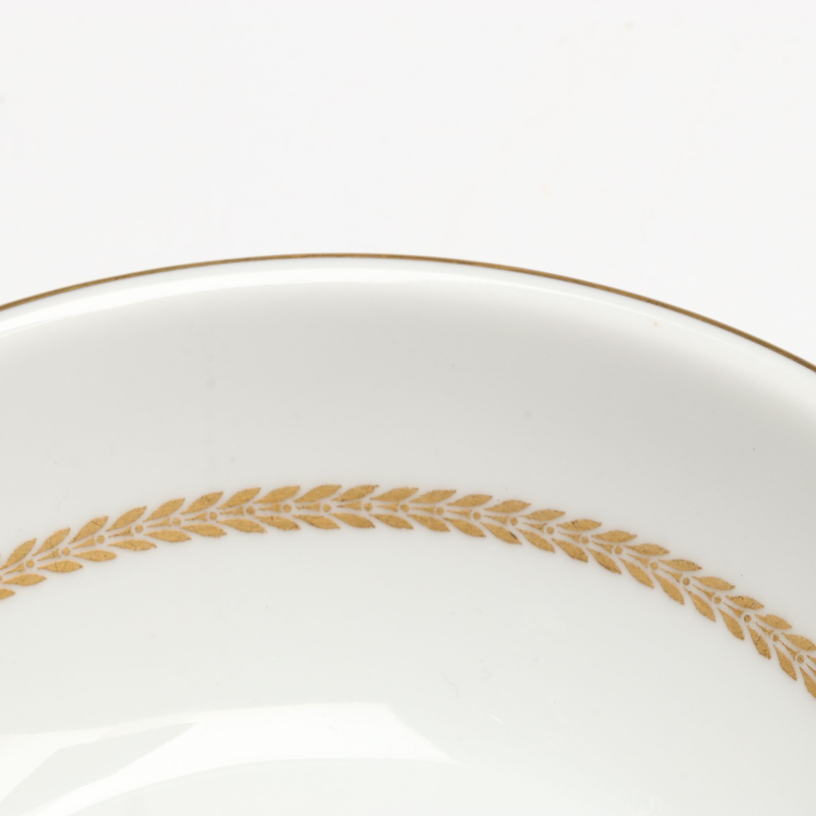 Fürstenberg Porcelain Soup and Dessert Bowls with Rococo Style Porcelain Tray