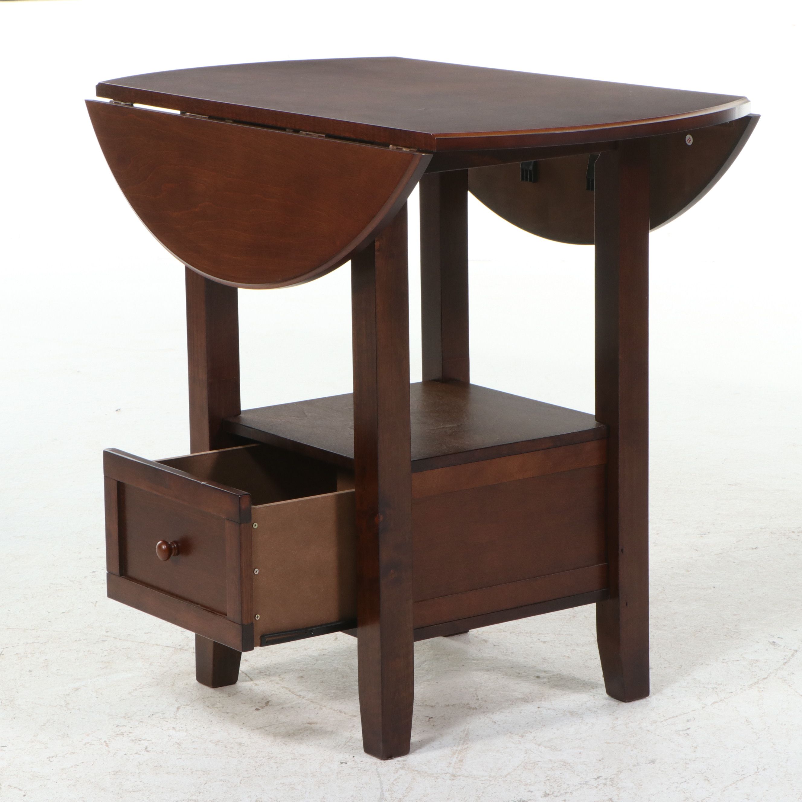 Three-Piece Contemporary Pub-Style Drop-Leaf Dining Set, 21st Century