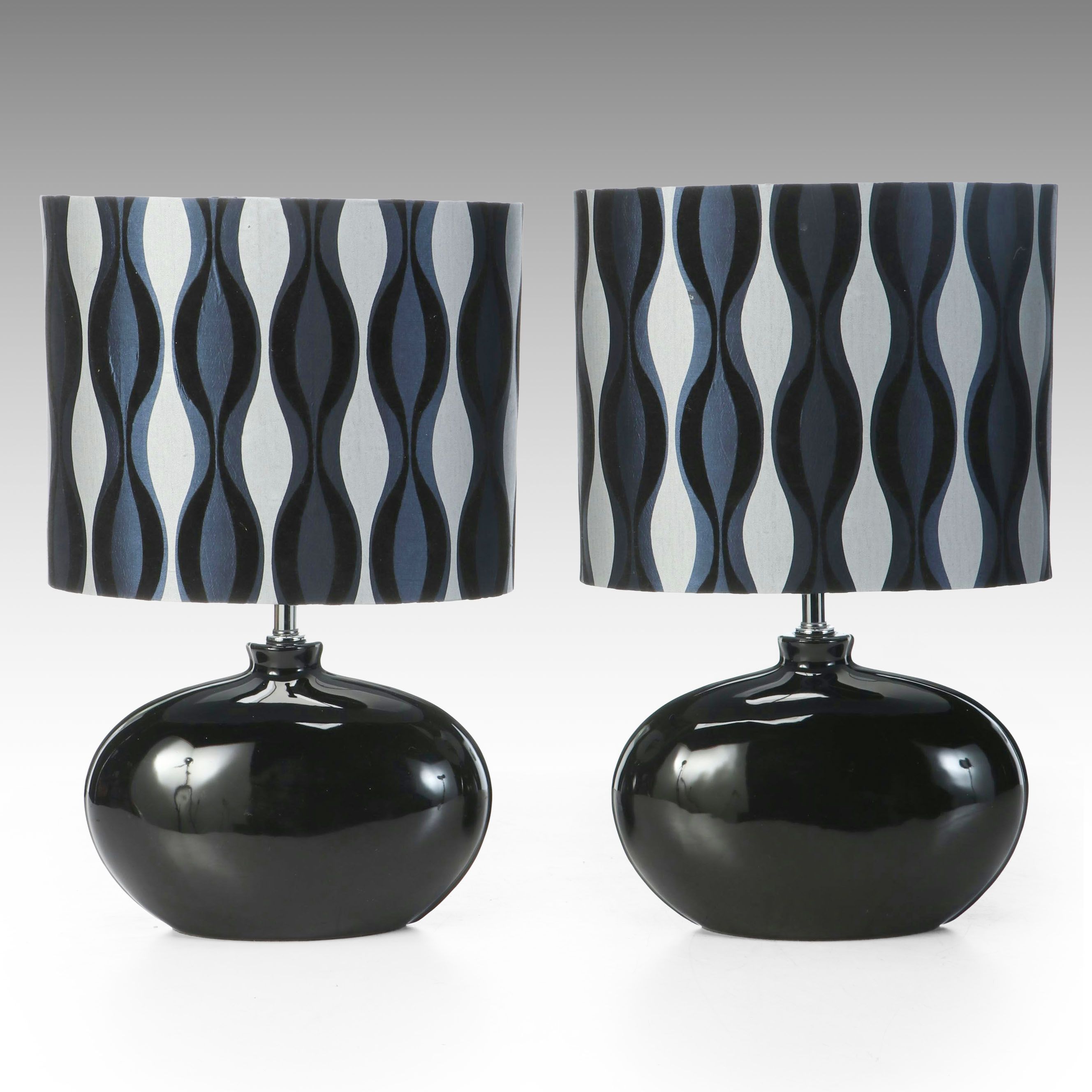 Surya Glossy Black Table Lamps