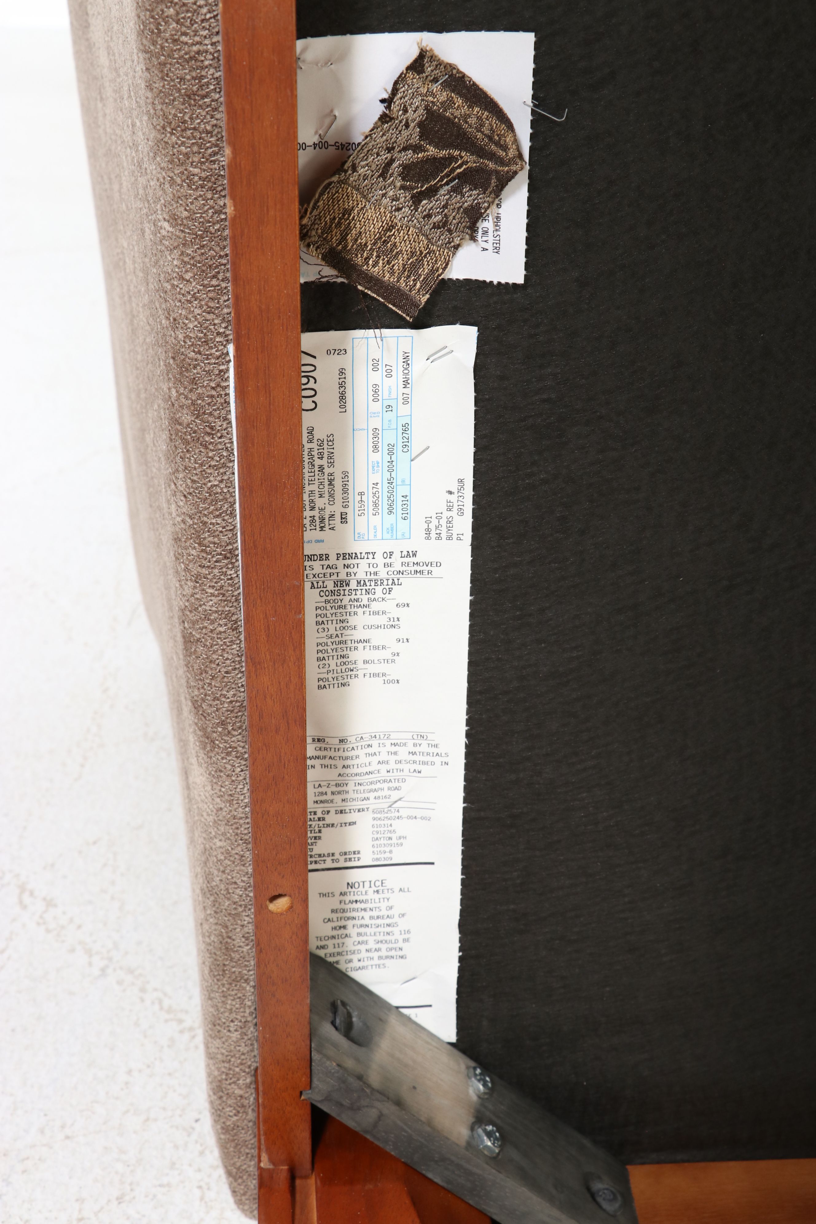 La-Z-Boy "Dayton" Microfiber Upholstered Sofa, 21st Century