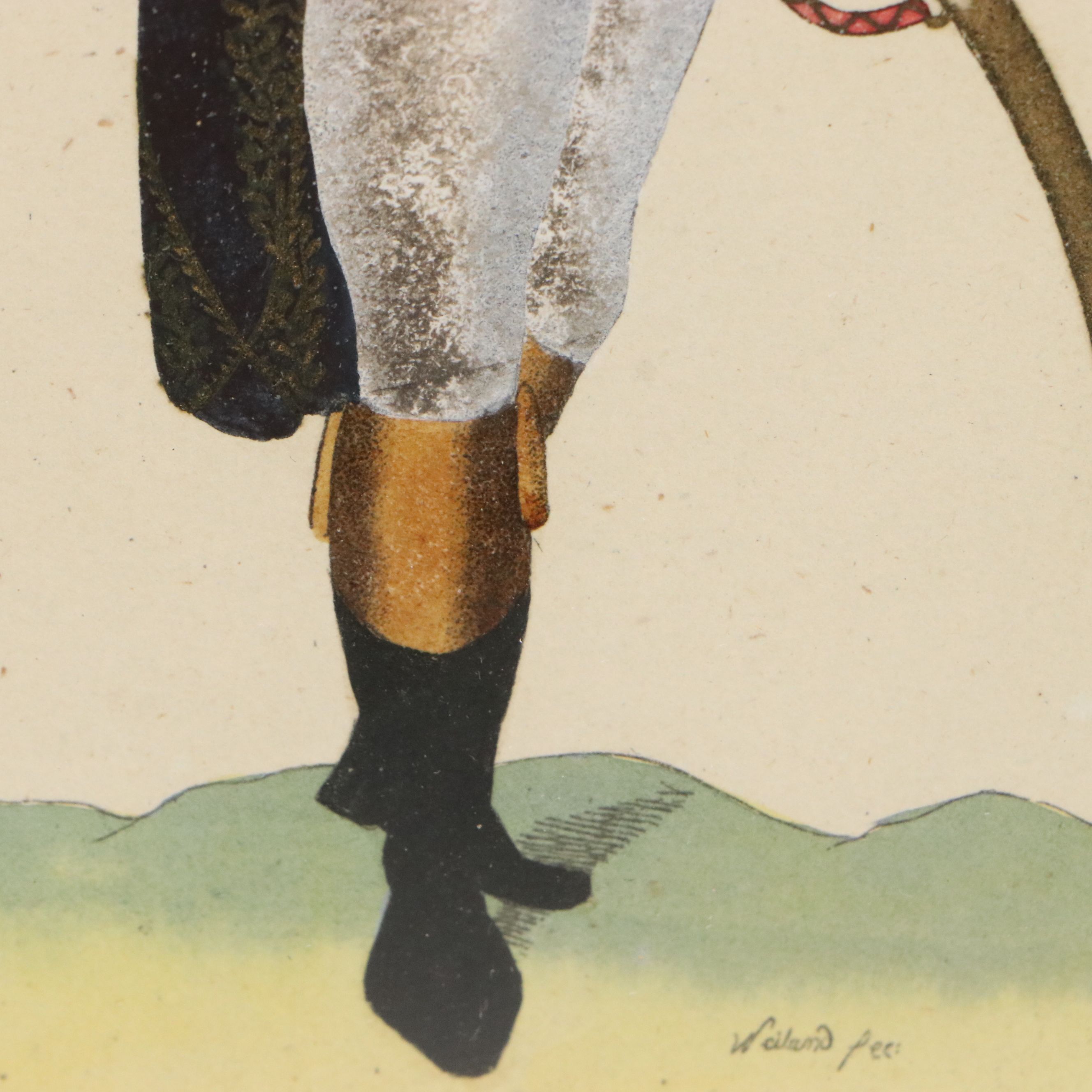French Hand-Colored Engravings of Napoleonic Military Officers, Early 19th C.