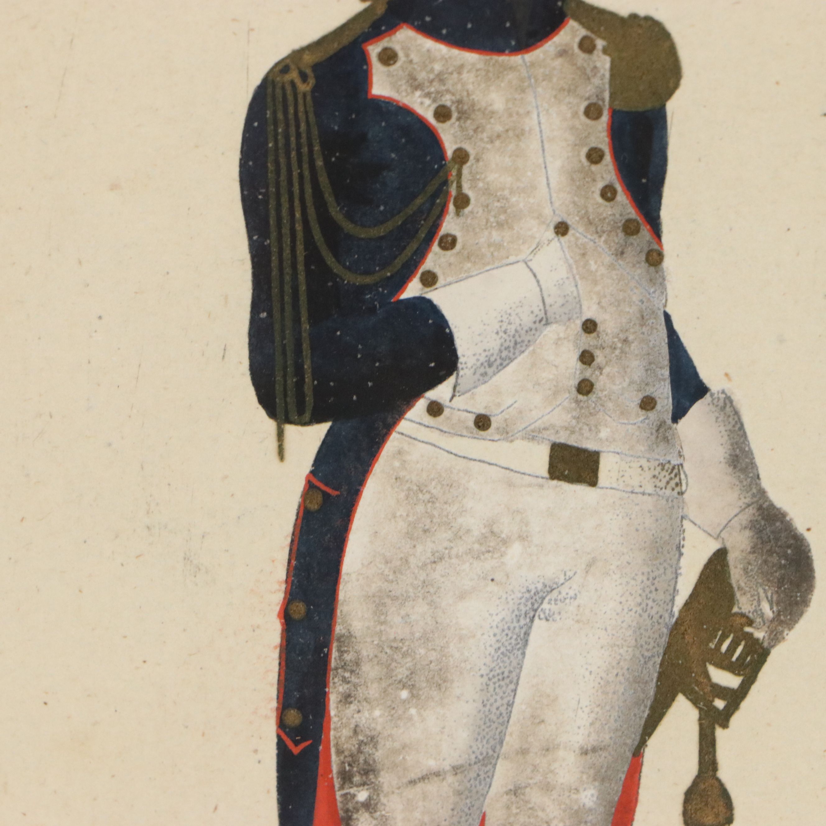 French Hand-Colored Engravings of Napoleonic Military Officers, Early 19th C.