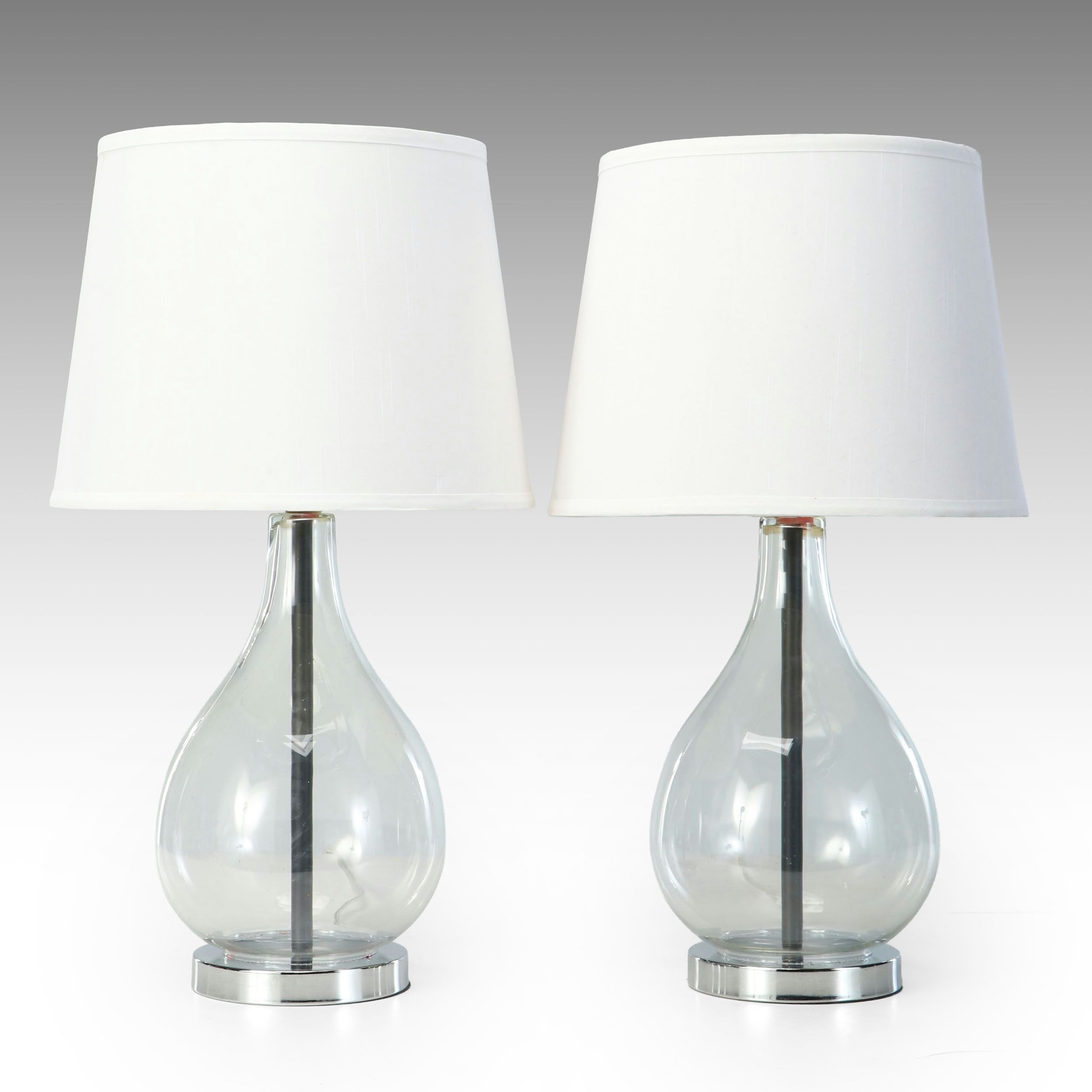 Clear Glass Teardrop Table Lamps