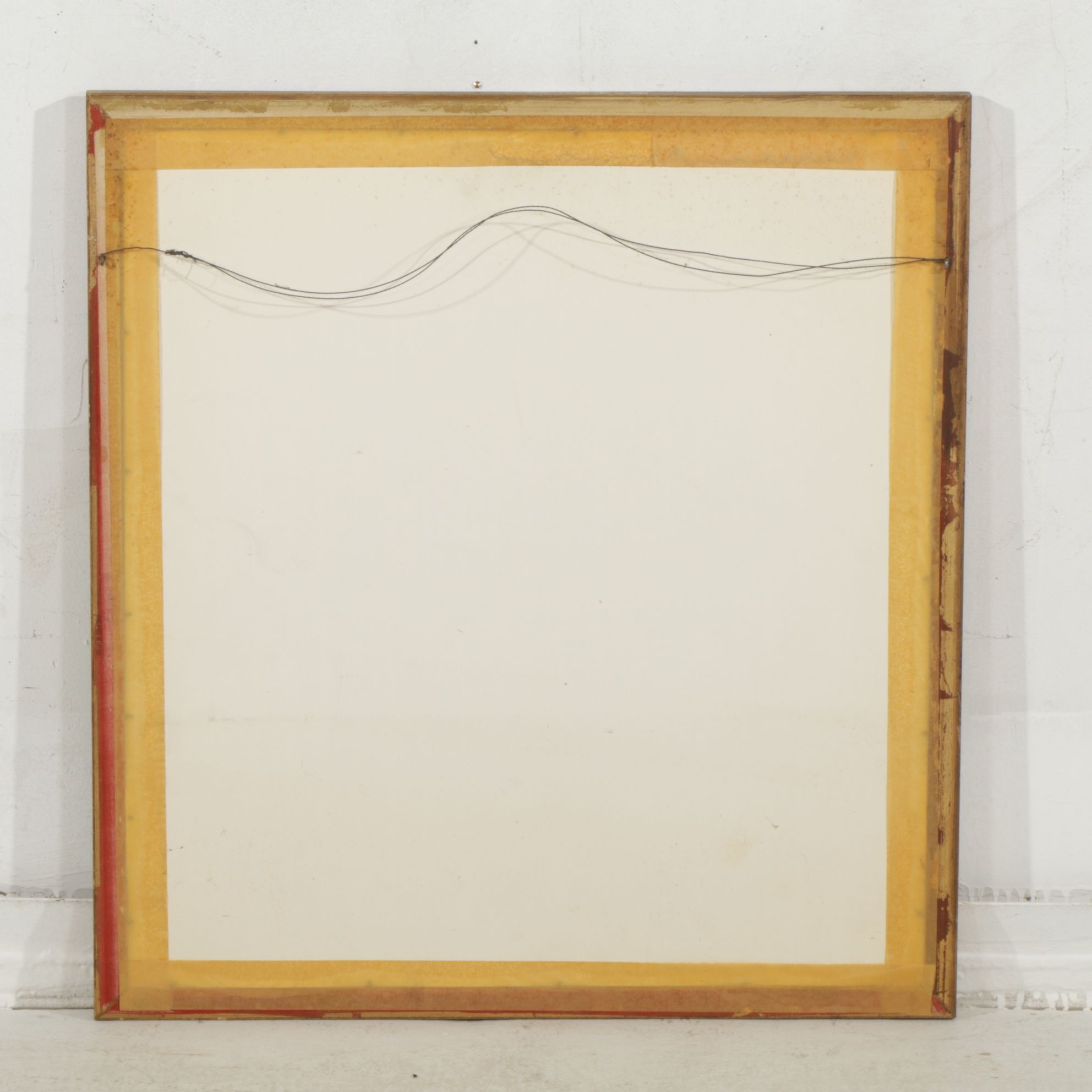 Thai Temple Indigo Charcoal Rubbing of Dancing Deity Figures on Rice Paper