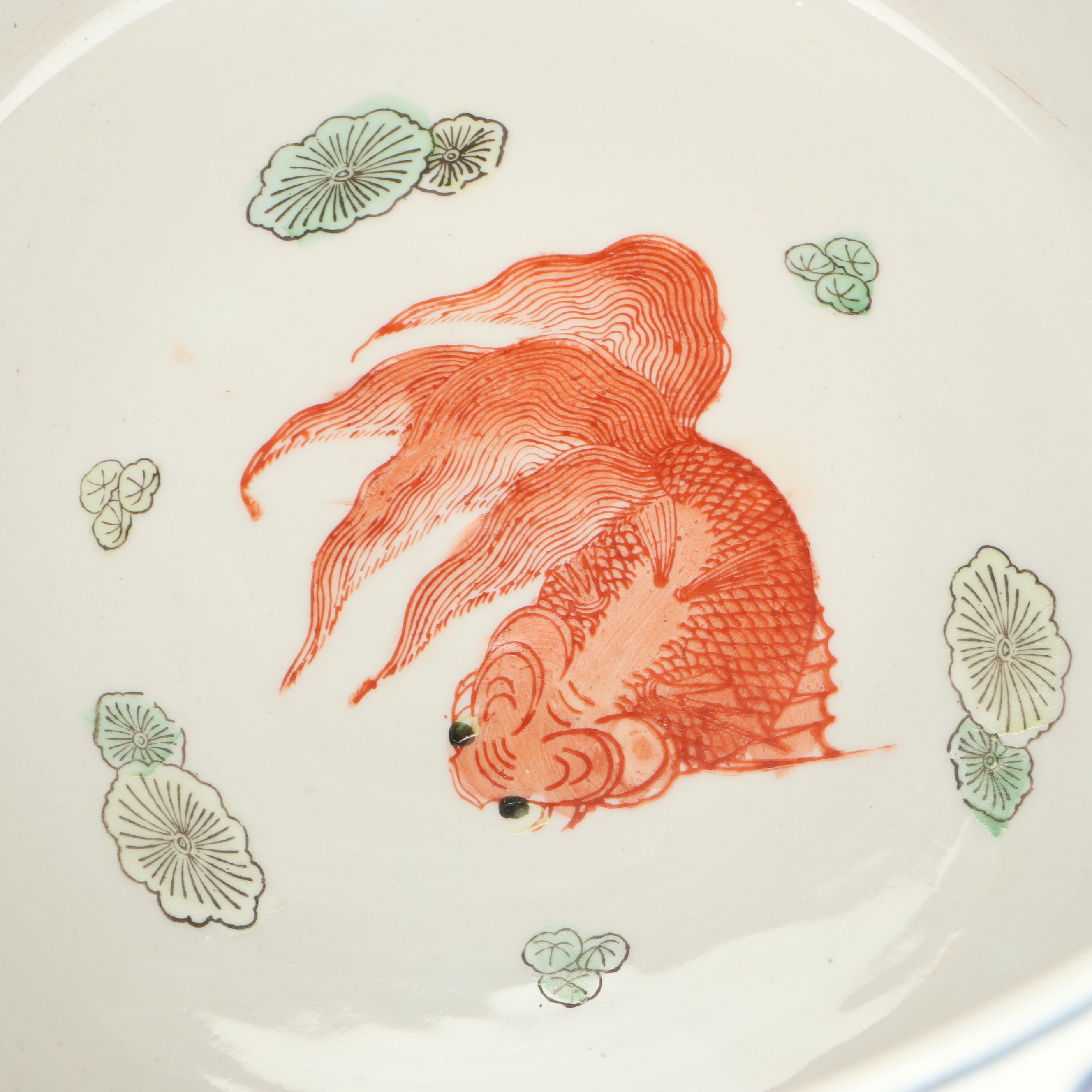 H.F.P. Macau Chinese Chinoiserie Styled Porcelain Jardinière with Wooden Stand