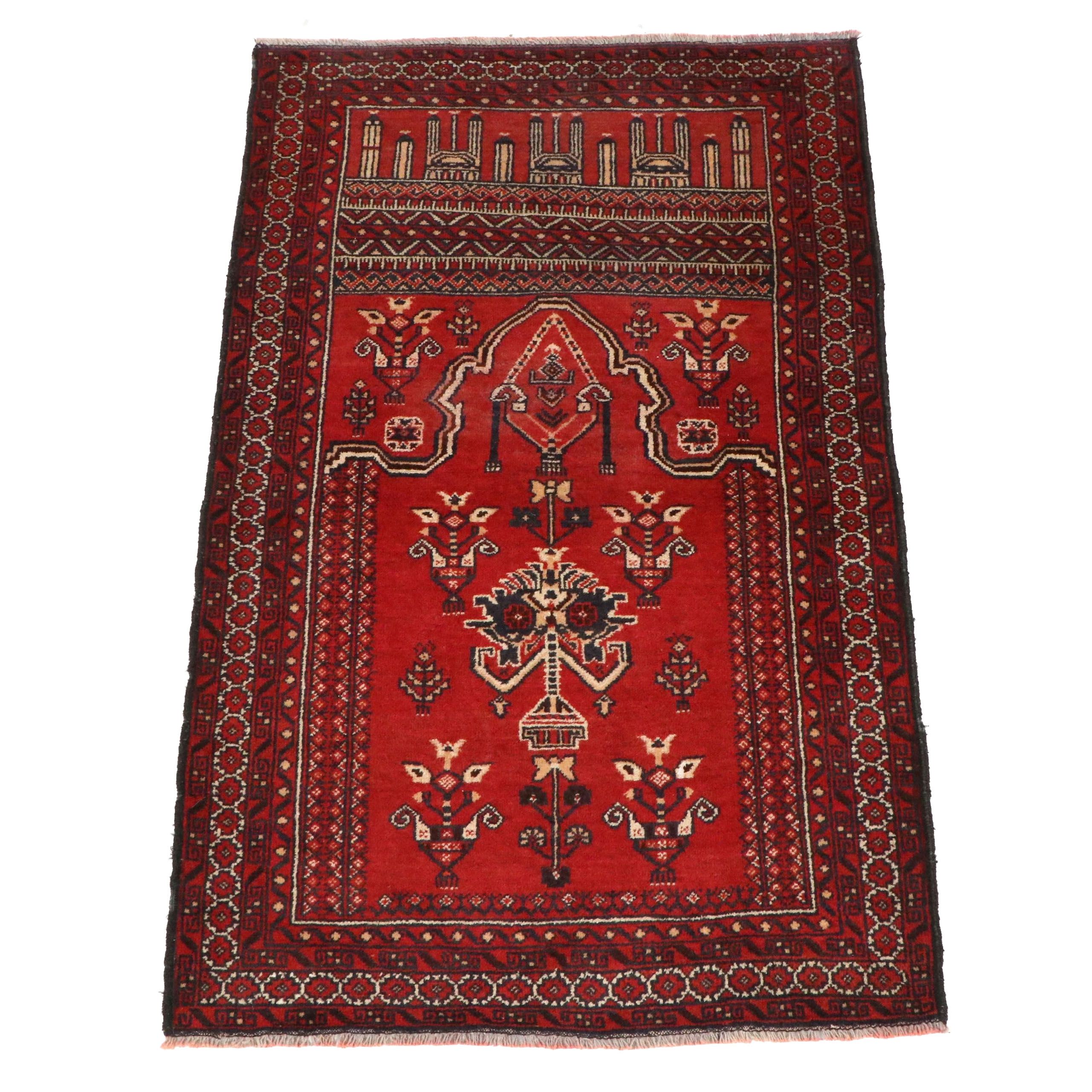 3' x 4'9 Hand-Knotted Afghan Baluch Prayer Rug