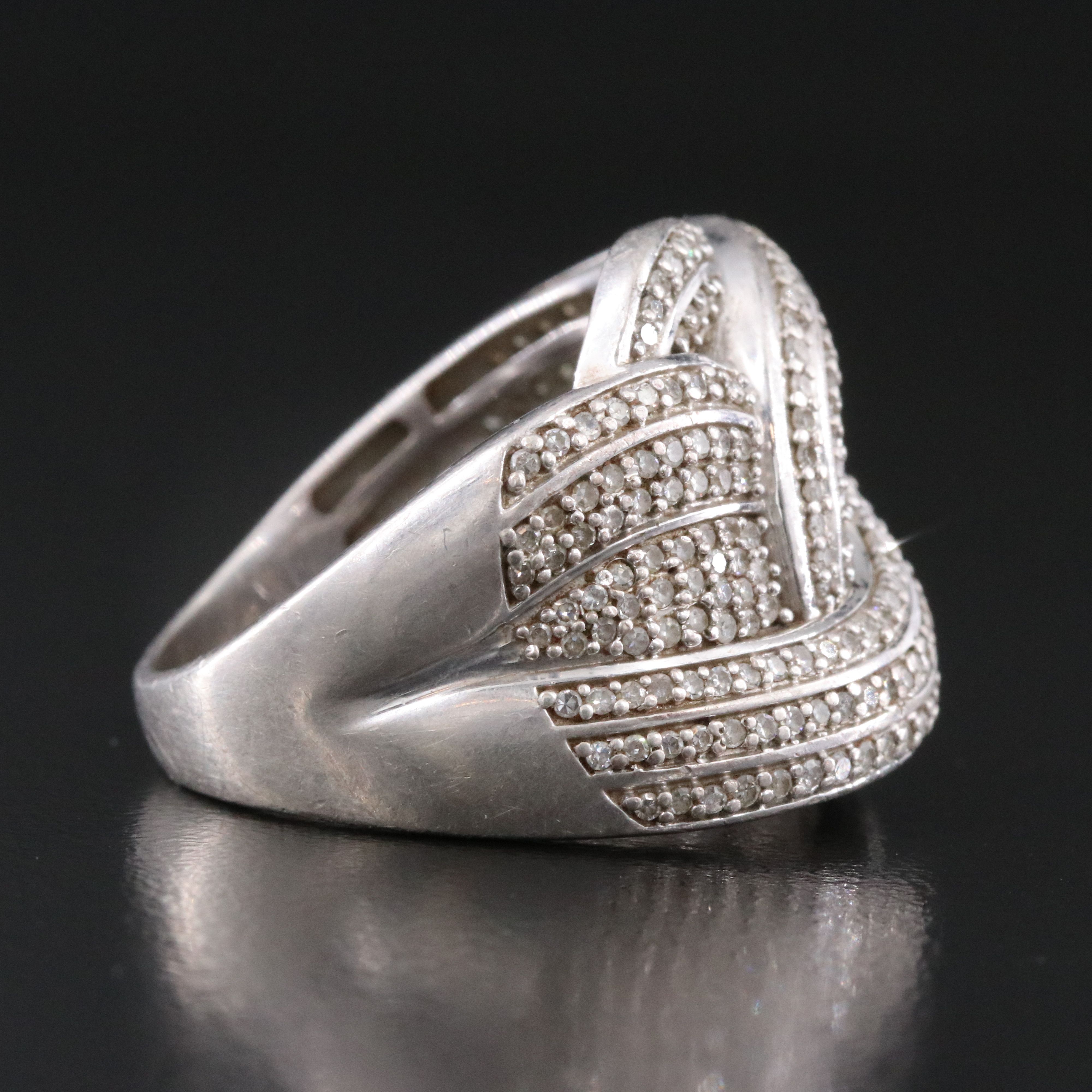 Sterling Pavé 1.03 CTW Diamond Ring