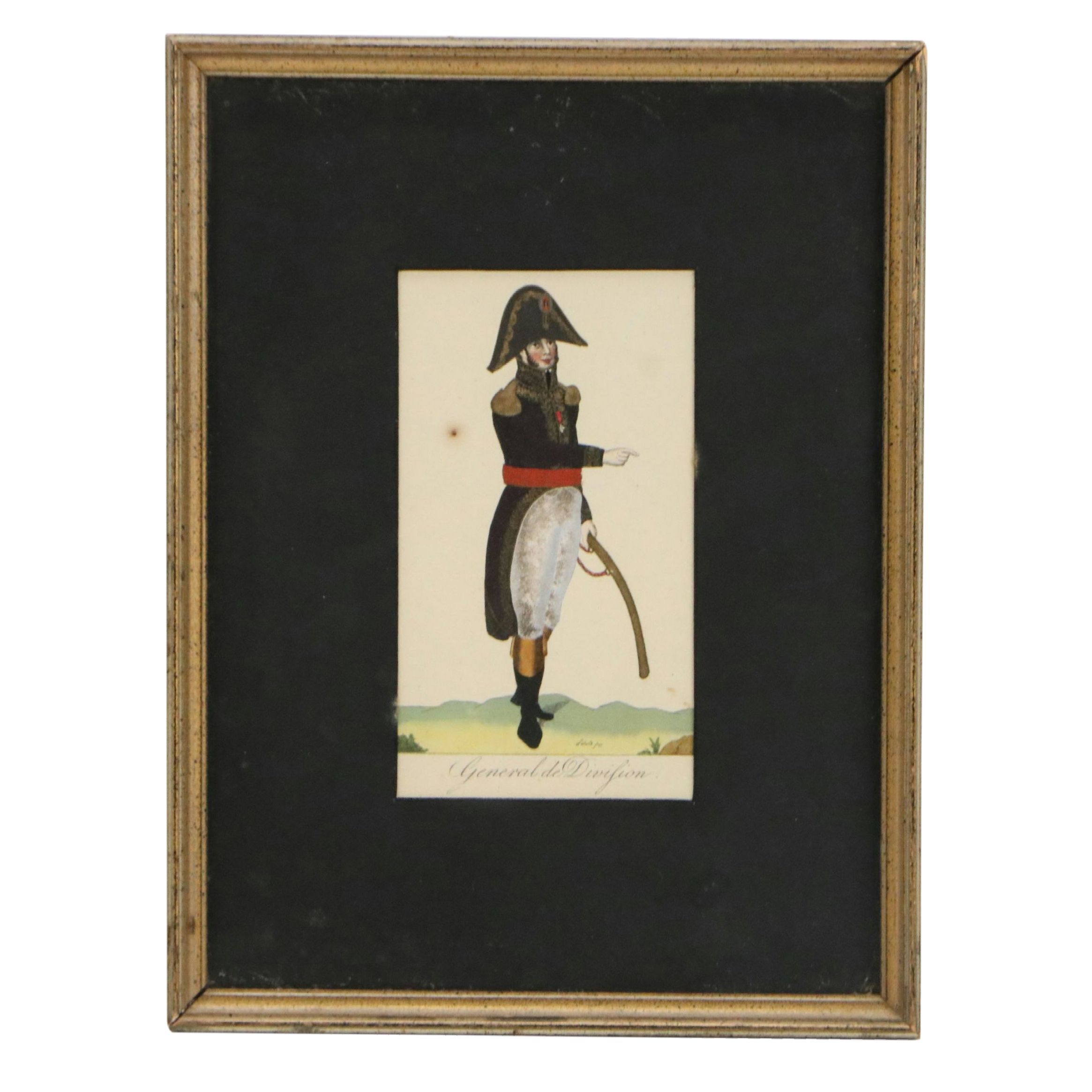 French Hand-Colored Engravings of Napoleonic Military Officers, Early 19th C.