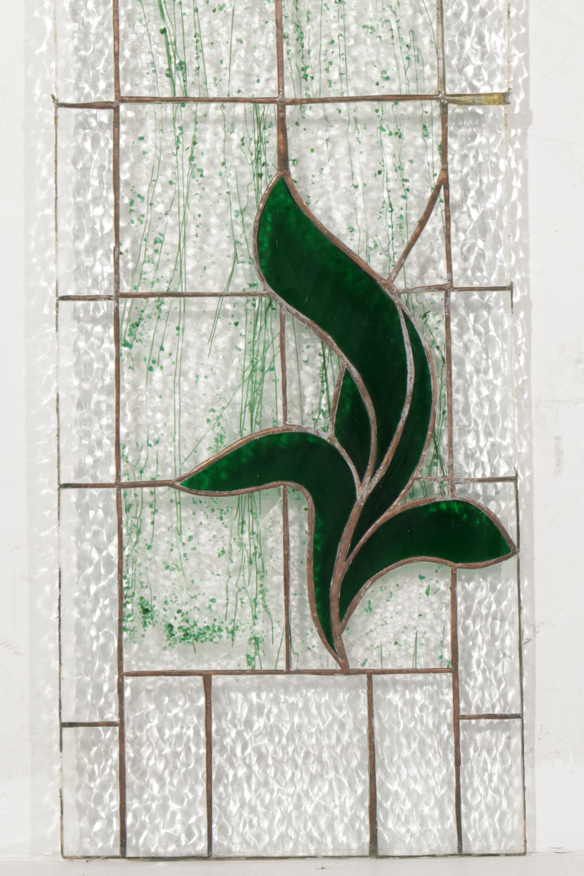Hand-Crafted Stained Glass Window Panels with Floral Motif