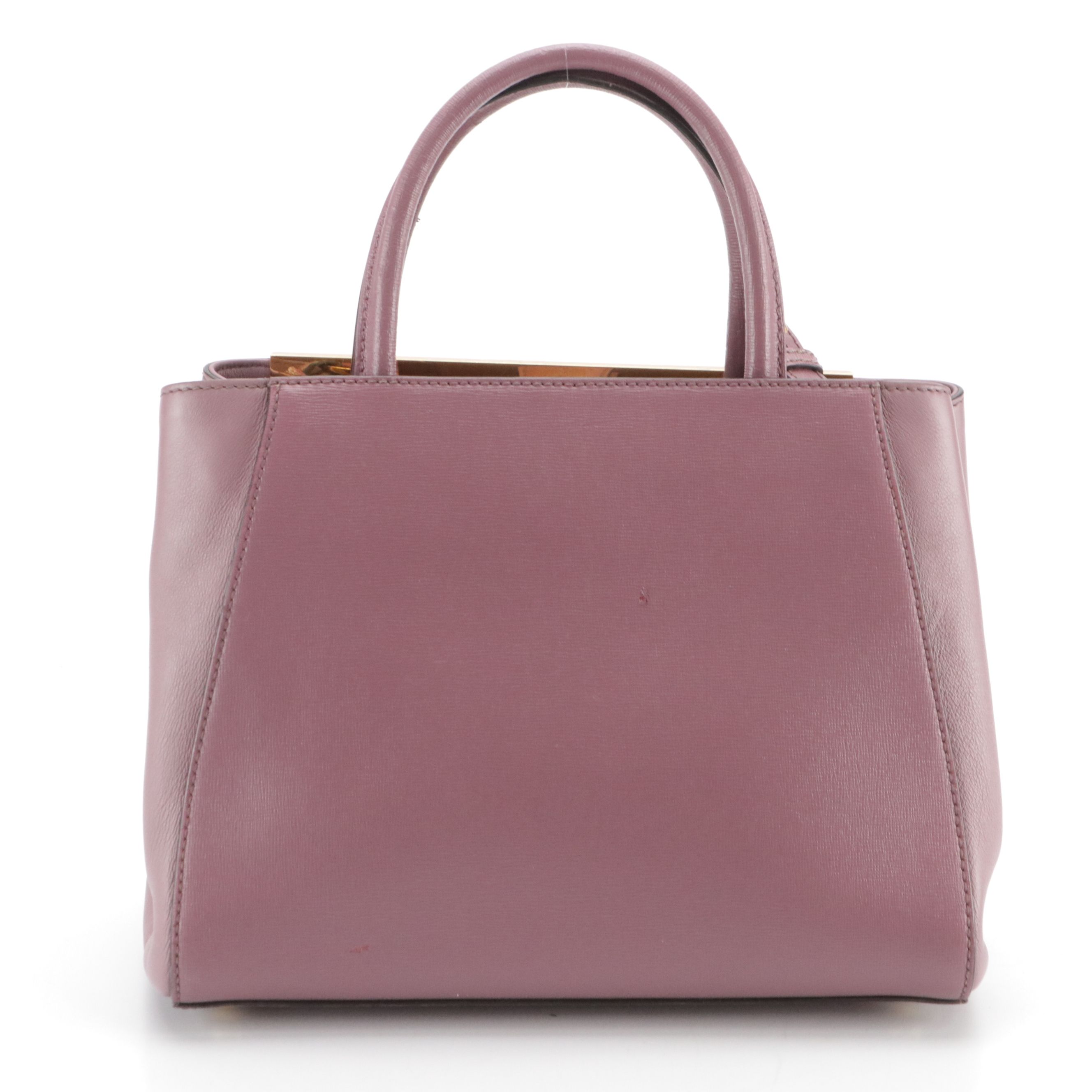 Fendi Petite 2Jours Elite Two-Way Tote Bag in Purple Textured and Smooth Leather