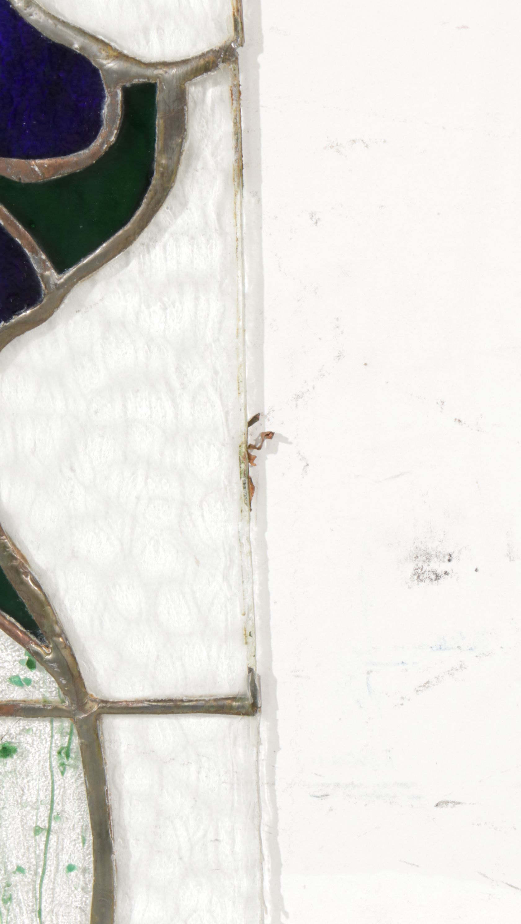 Hand-Crafted Stained Glass Window Panels with Floral Motif