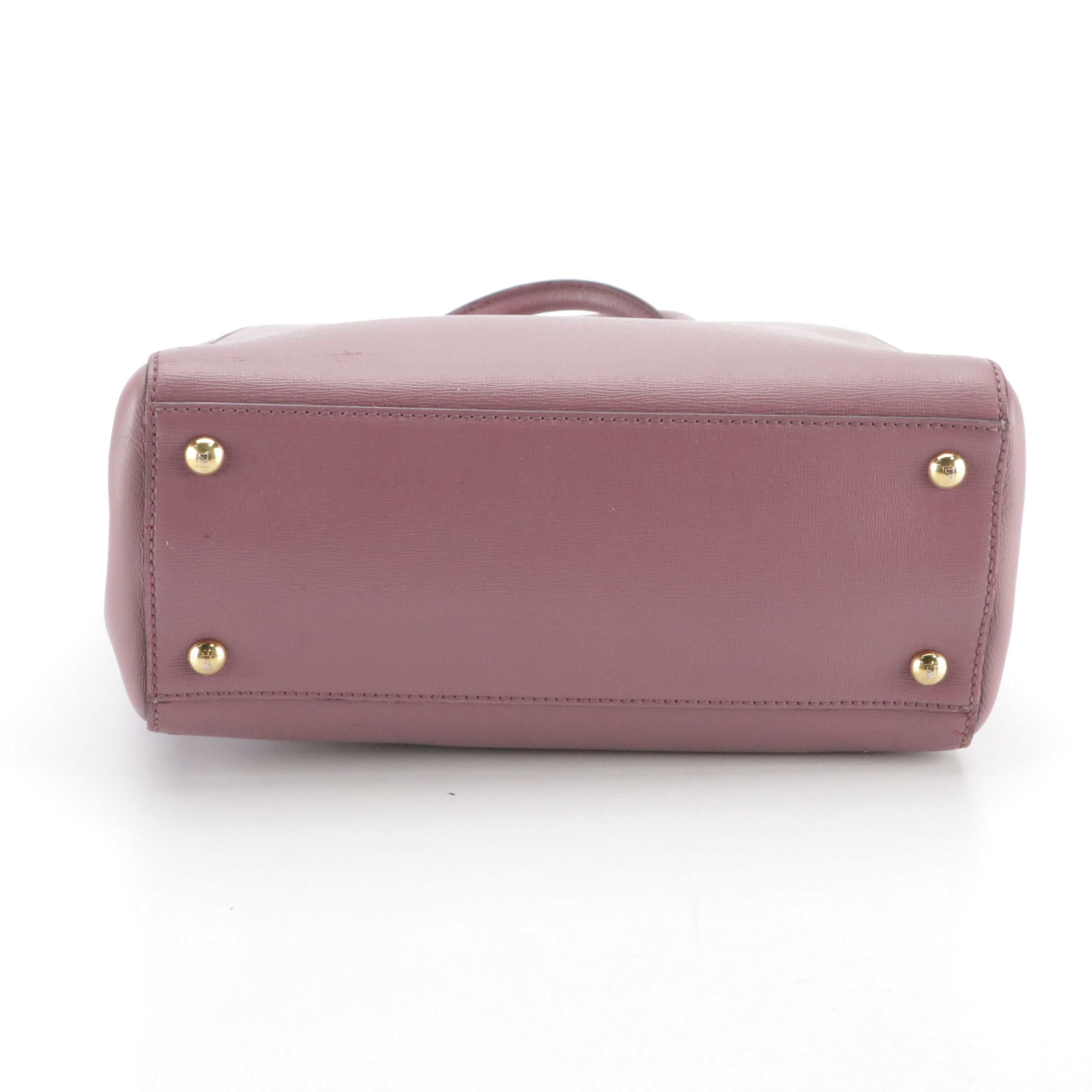 Fendi Petite 2Jours Elite Two-Way Tote Bag in Purple Textured and Smooth Leather