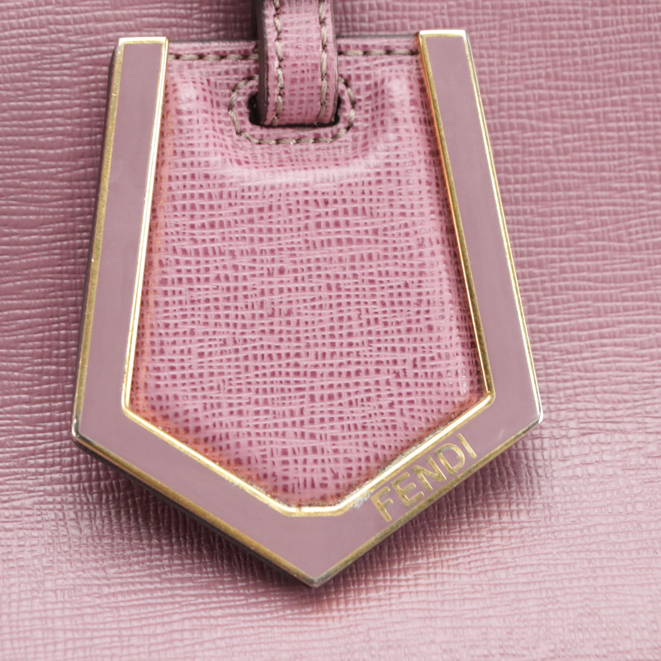 Fendi Petite 2Jours Elite Two-Way Tote Bag in Purple Textured and Smooth Leather