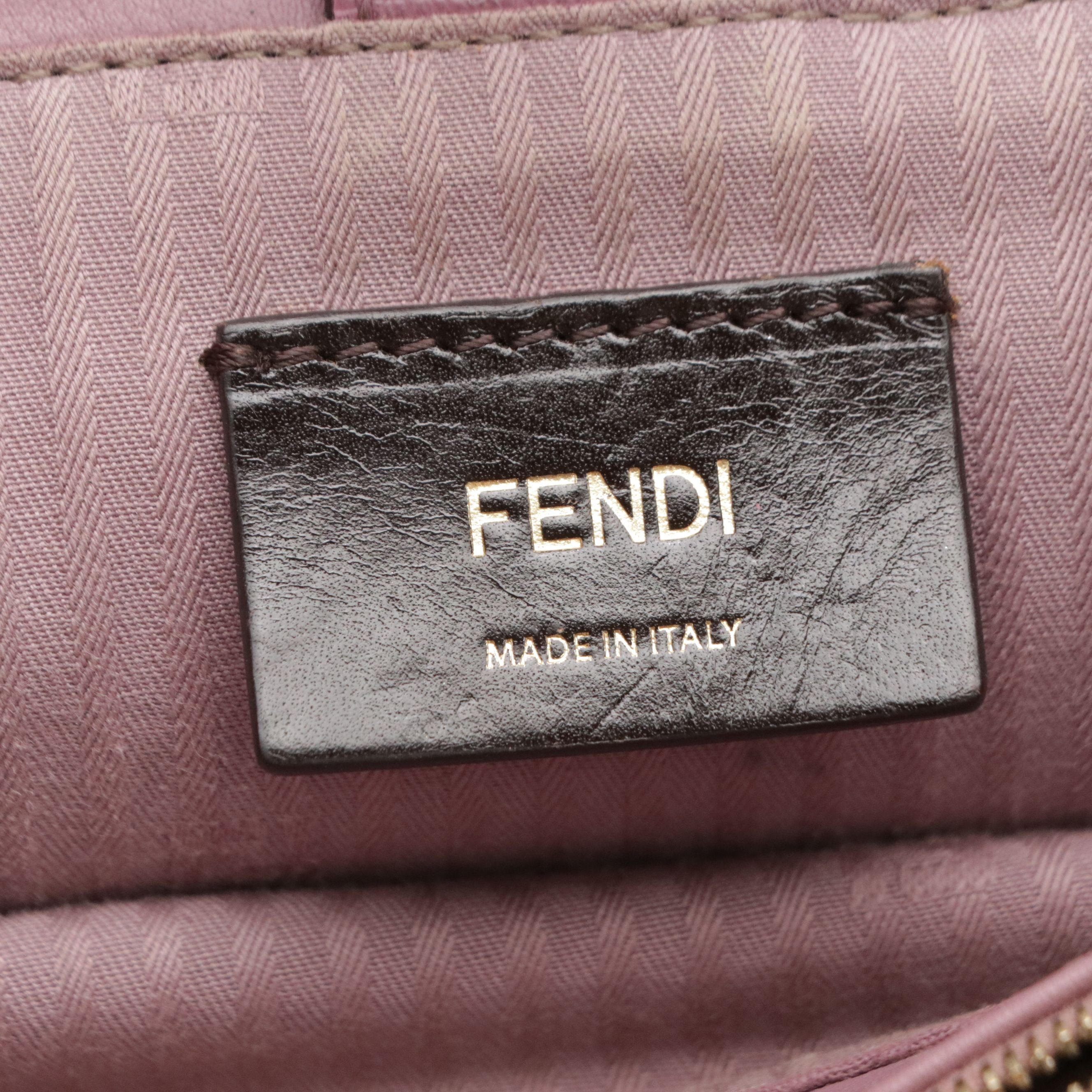 Fendi Petite 2Jours Elite Two-Way Tote Bag in Purple Textured and Smooth Leather