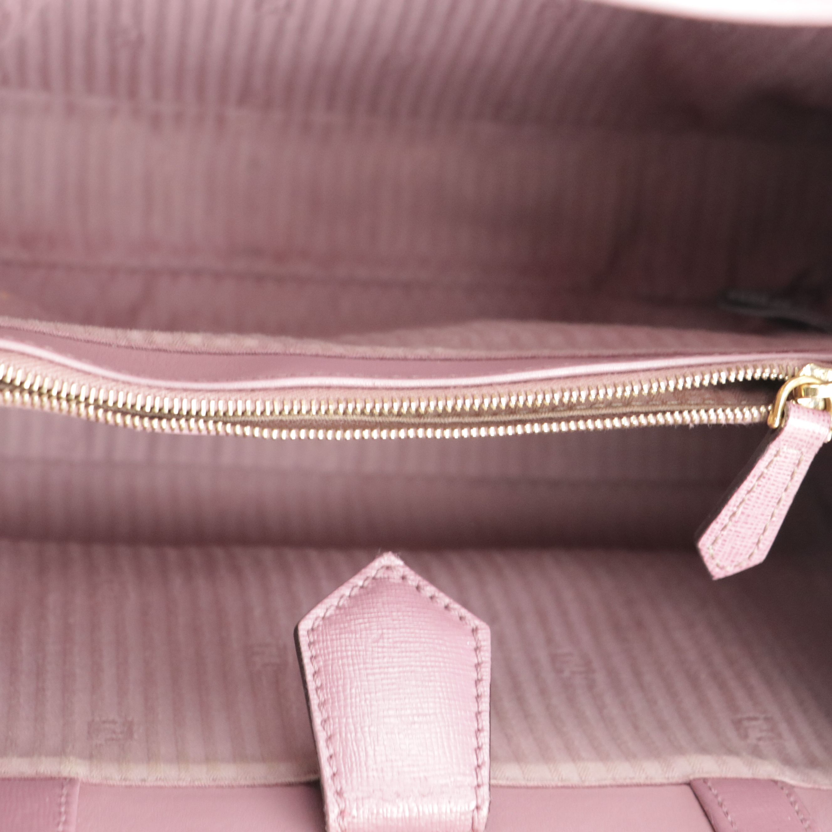 Fendi Petite 2Jours Elite Two-Way Tote Bag in Purple Textured and Smooth Leather