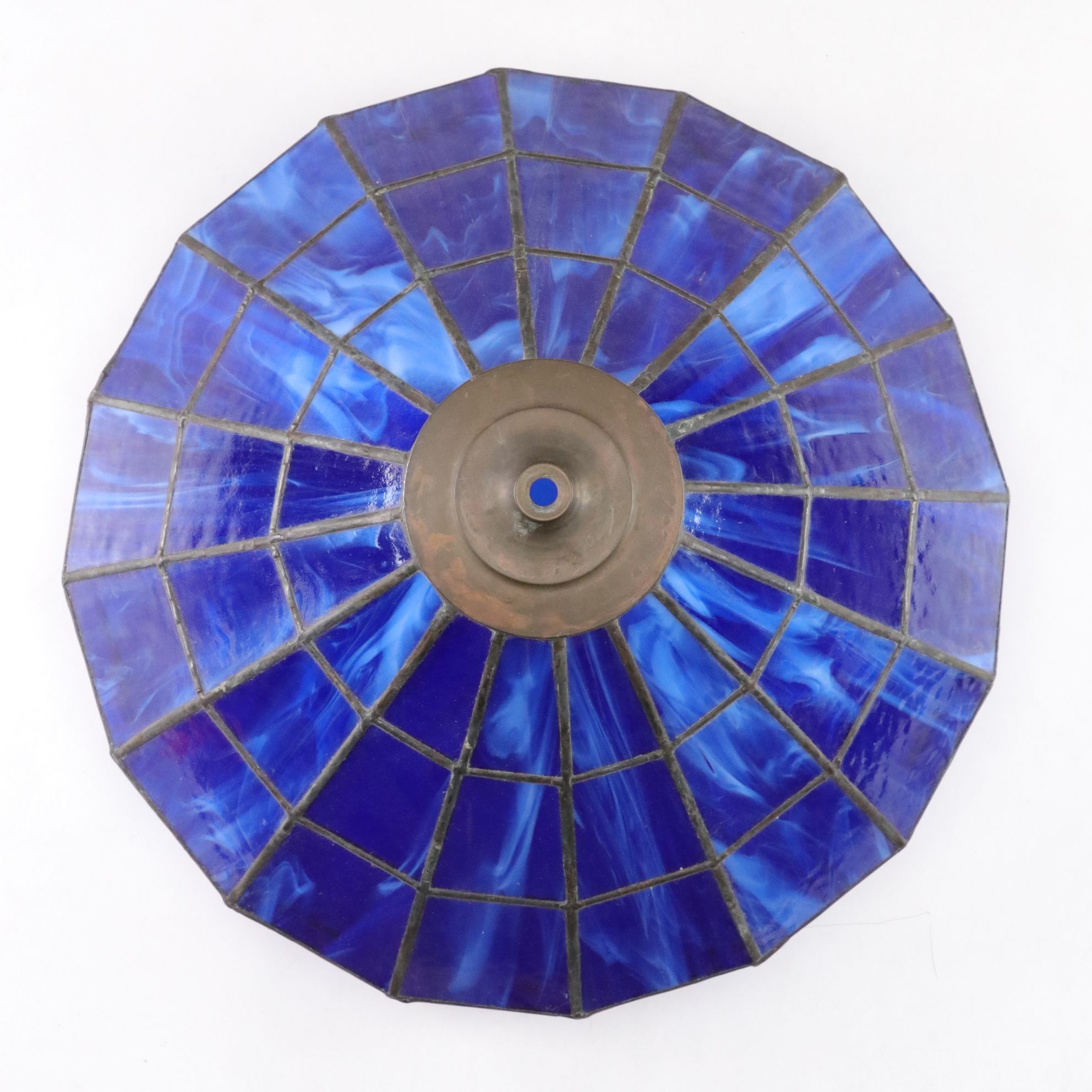 Sapphire Slag Glass Shade, Vintage