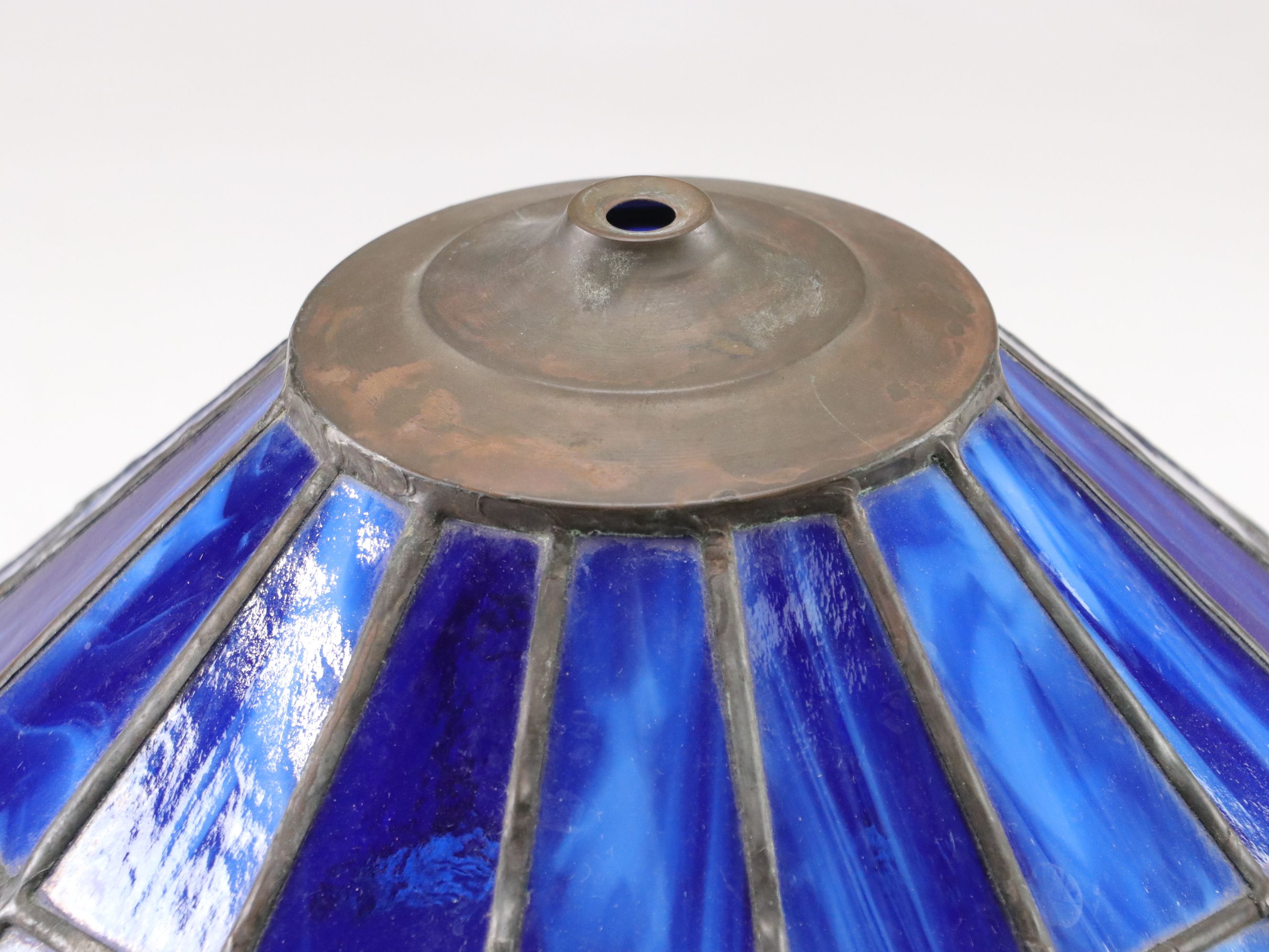 Sapphire Slag Glass Shade, Vintage