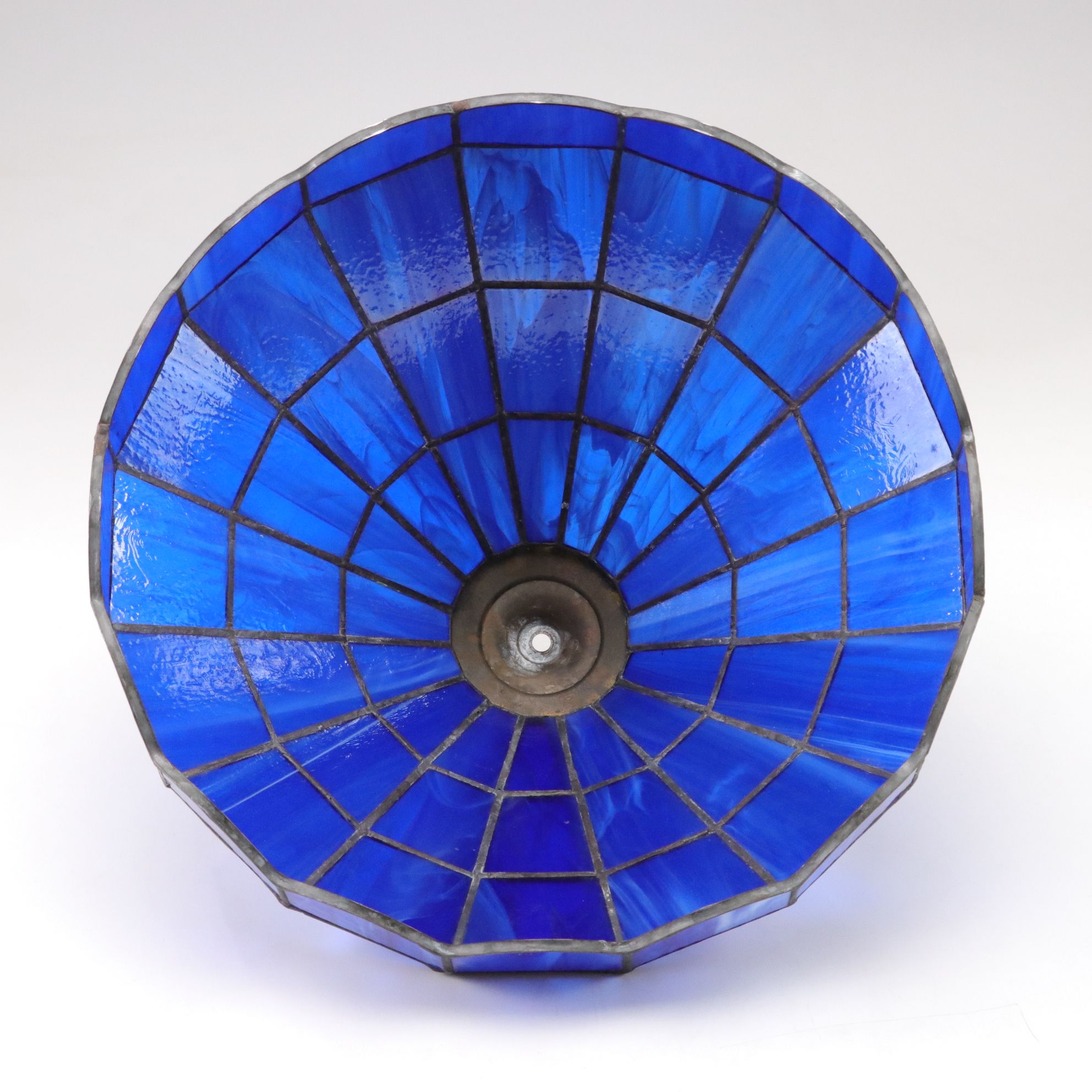Sapphire Slag Glass Shade, Vintage