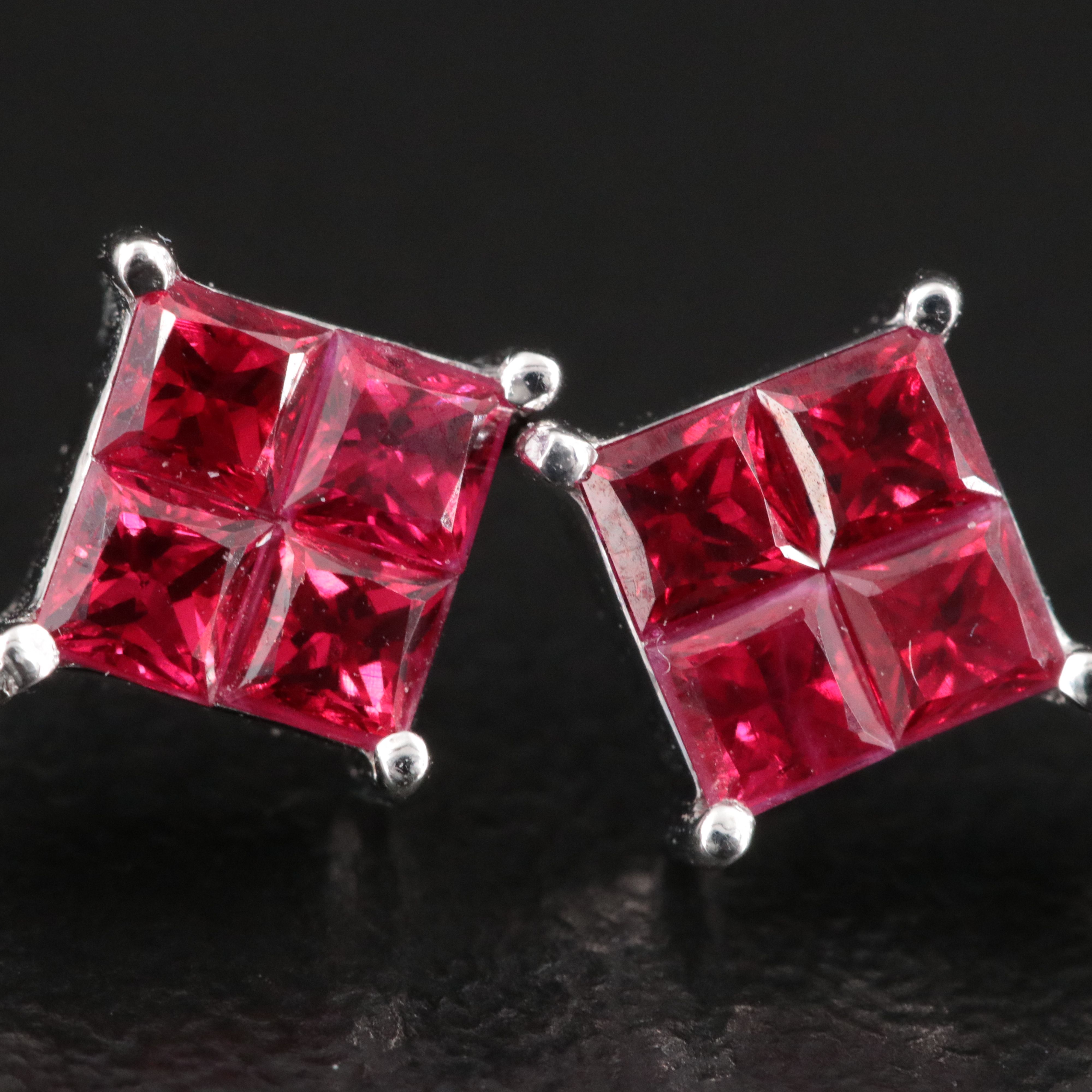 18K Ruby and Diamond Drop Earrings