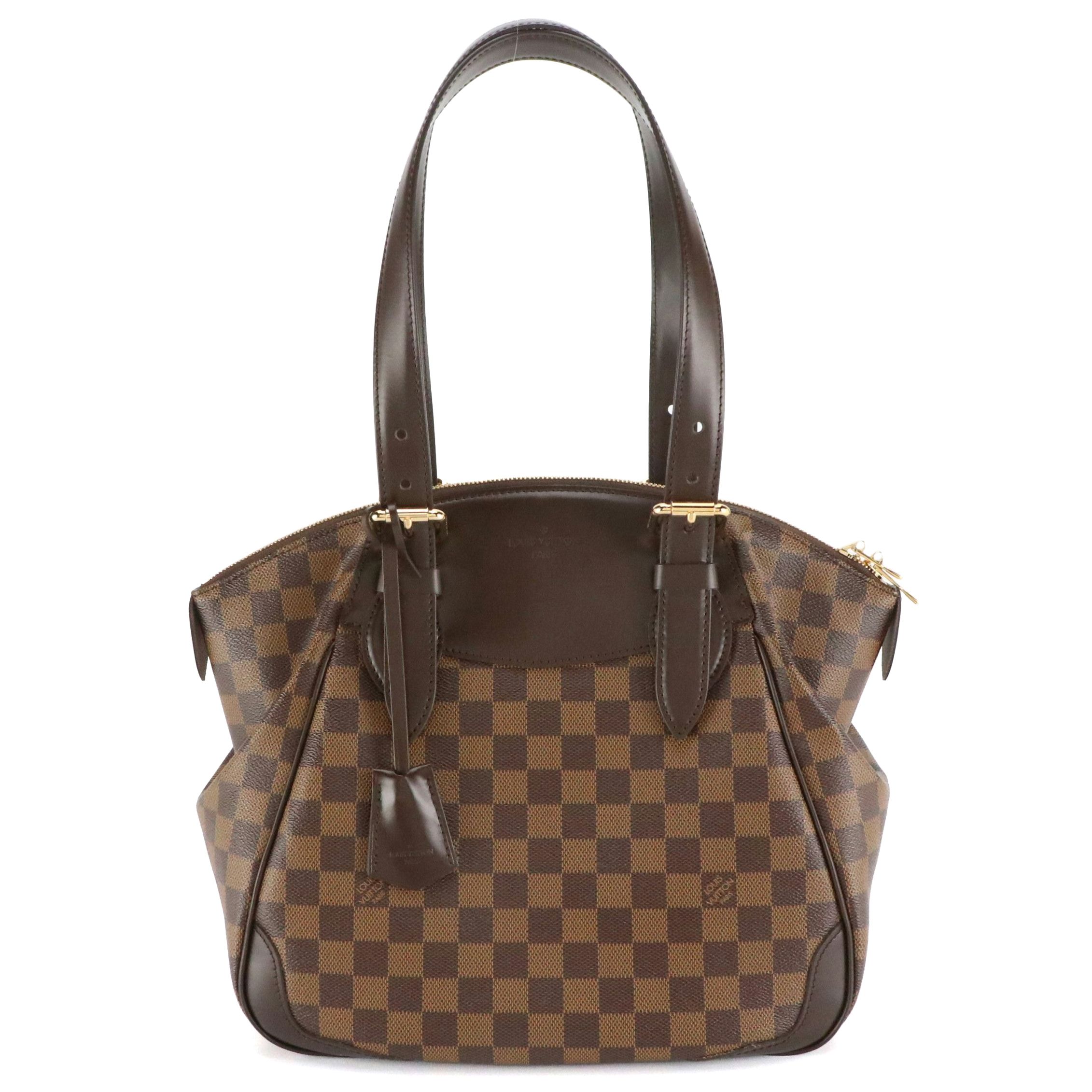 Louis Vuitton Verona MM Satchel Bag in Damier Ebene Canvas and Leather, With Box