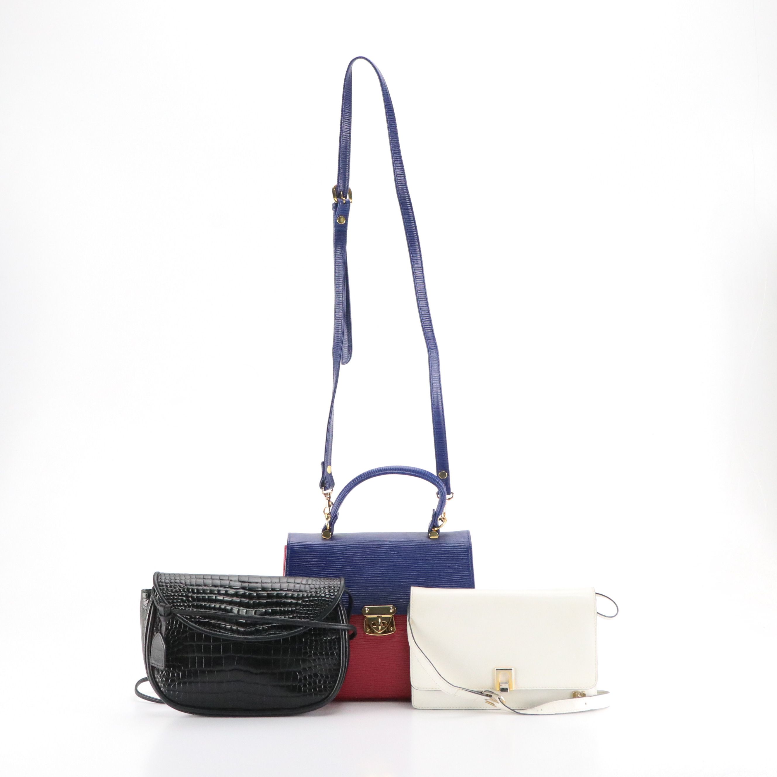 Anne Klein for Calderon Vintage Croc Embossed Shoulder Bag, Other Bags