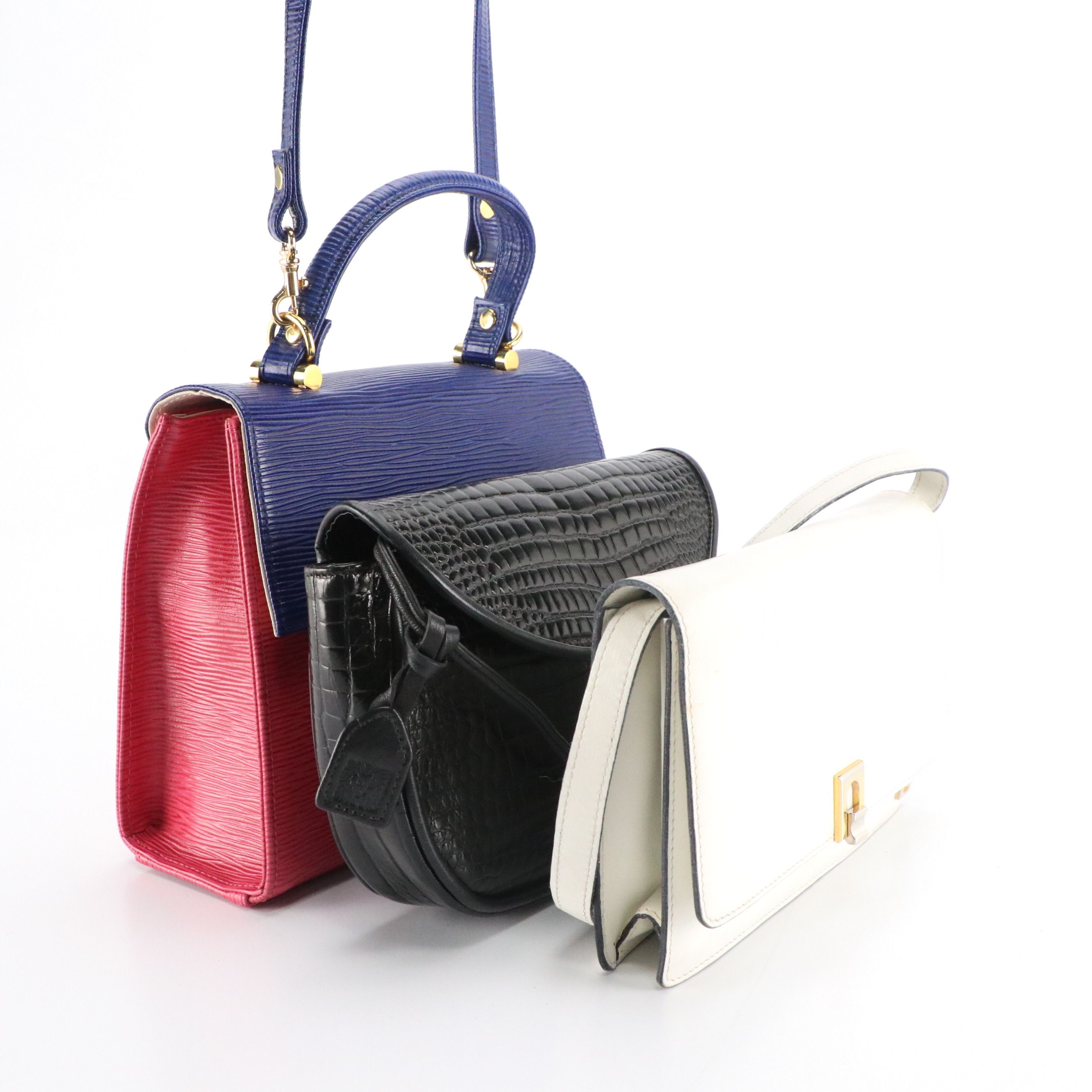 Anne Klein for Calderon Vintage Croc Embossed Shoulder Bag, Other Bags