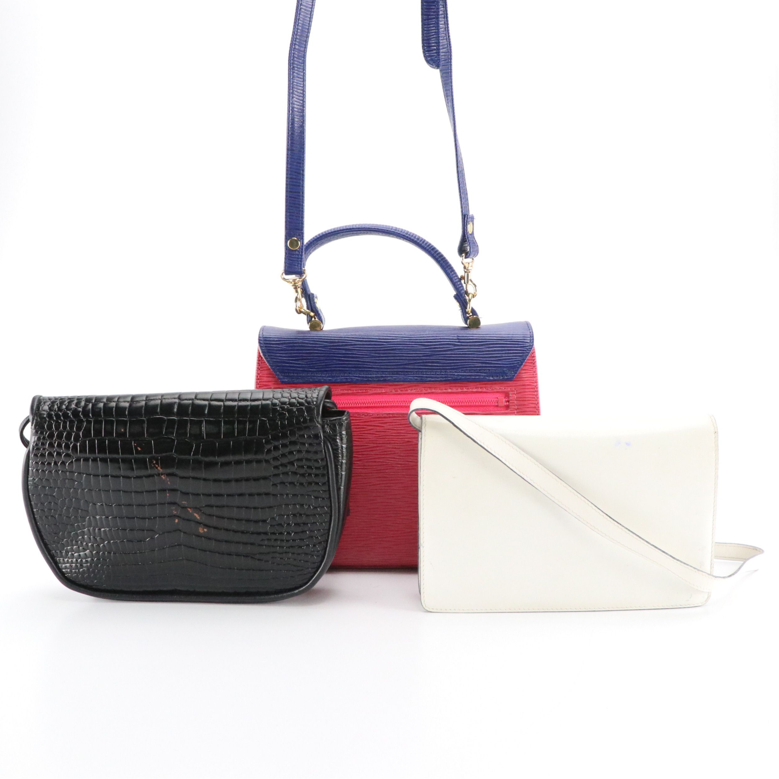 Anne Klein for Calderon Vintage Croc Embossed Shoulder Bag, Other Bags