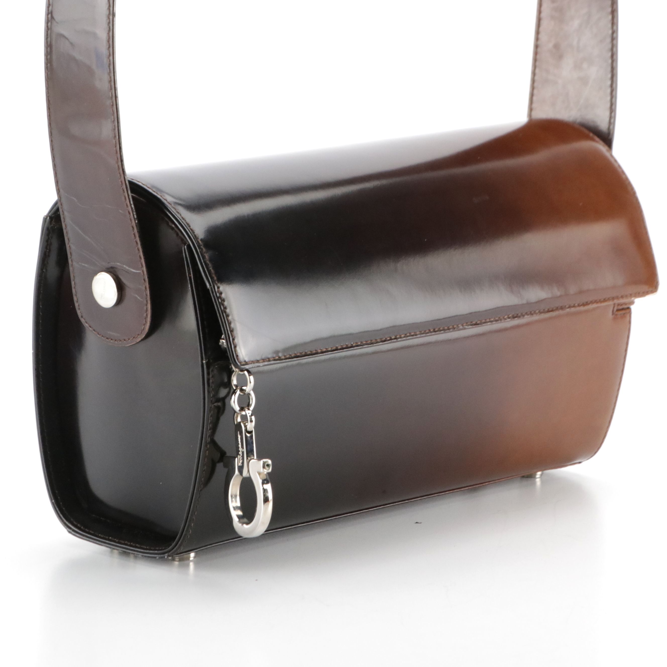 Salvatore Ferragamo Shoulder Bag in Brown Ombré Smooth Calf Leather