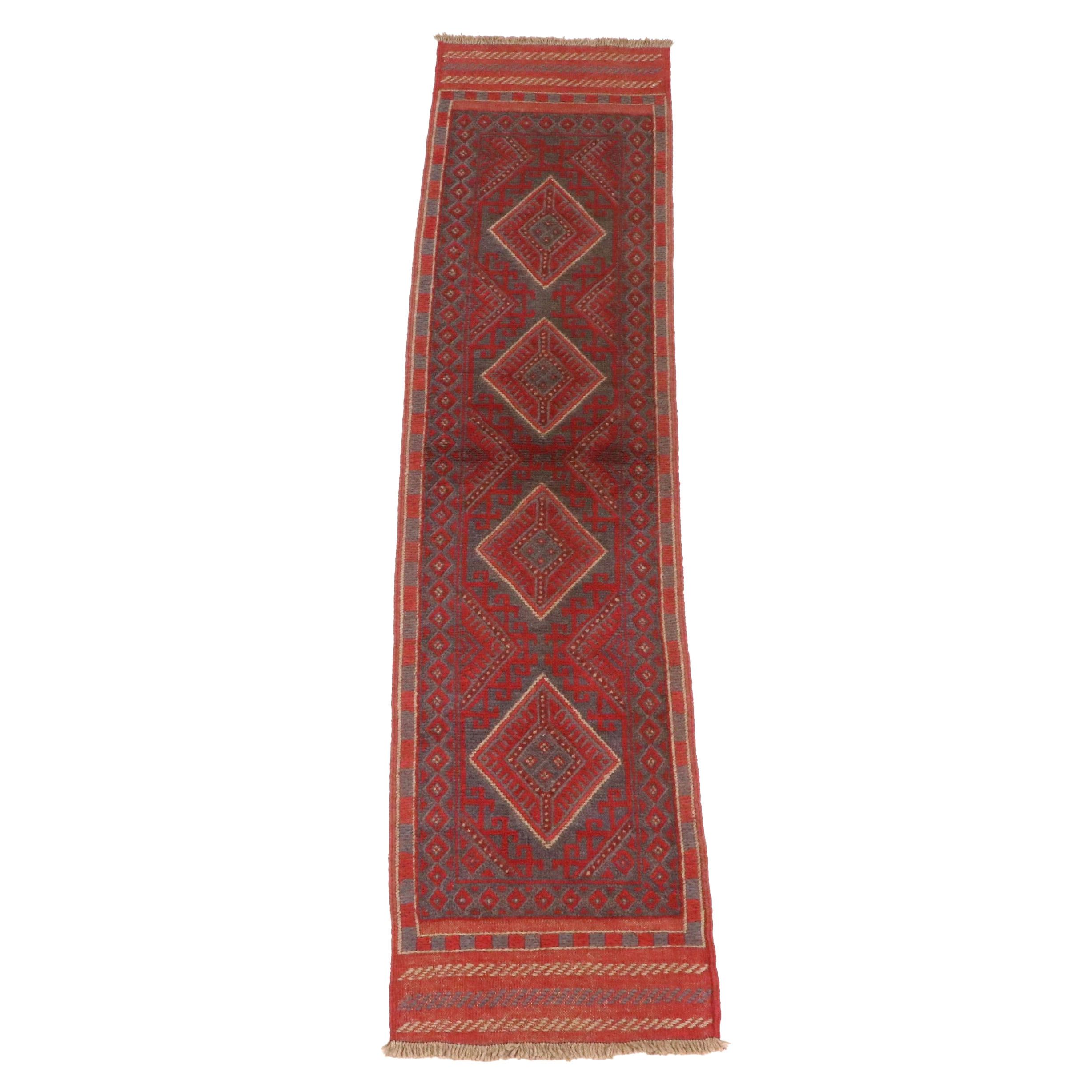 2' x 8'8 Handmade Afghan Mashwani Carpet Runner