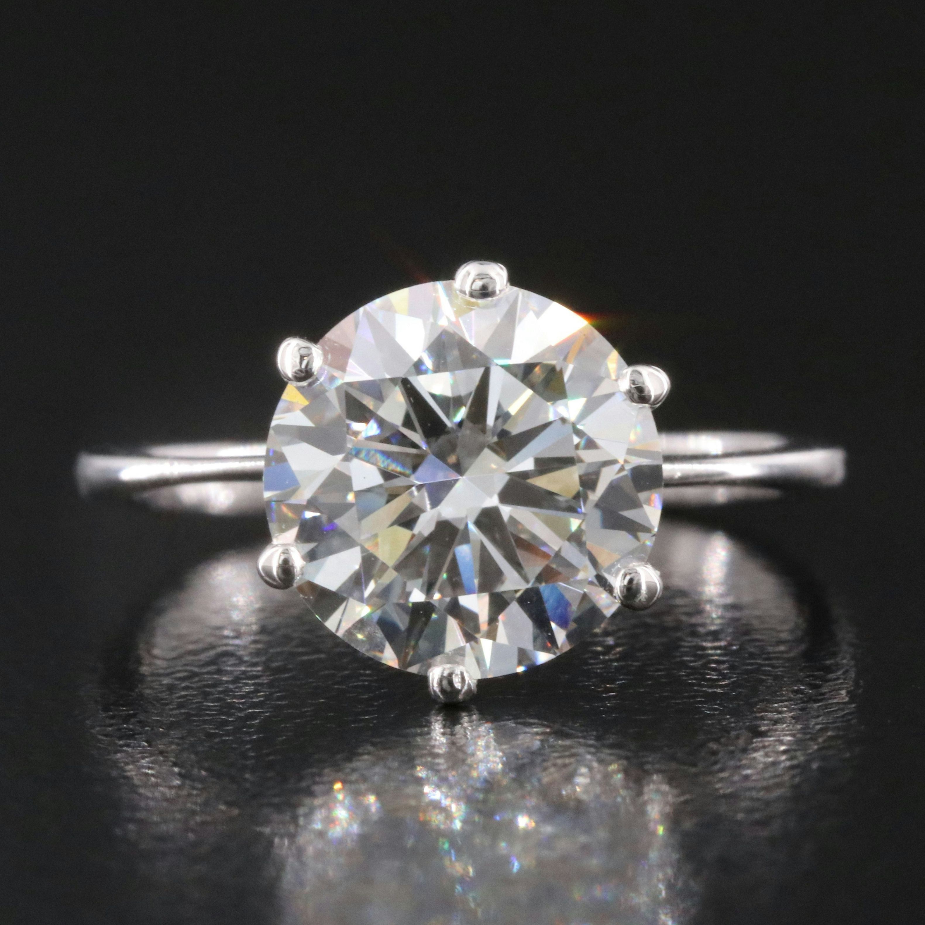 14K 3.01 CT Lab Grown Diamond Solitaire Ring with IGI Report