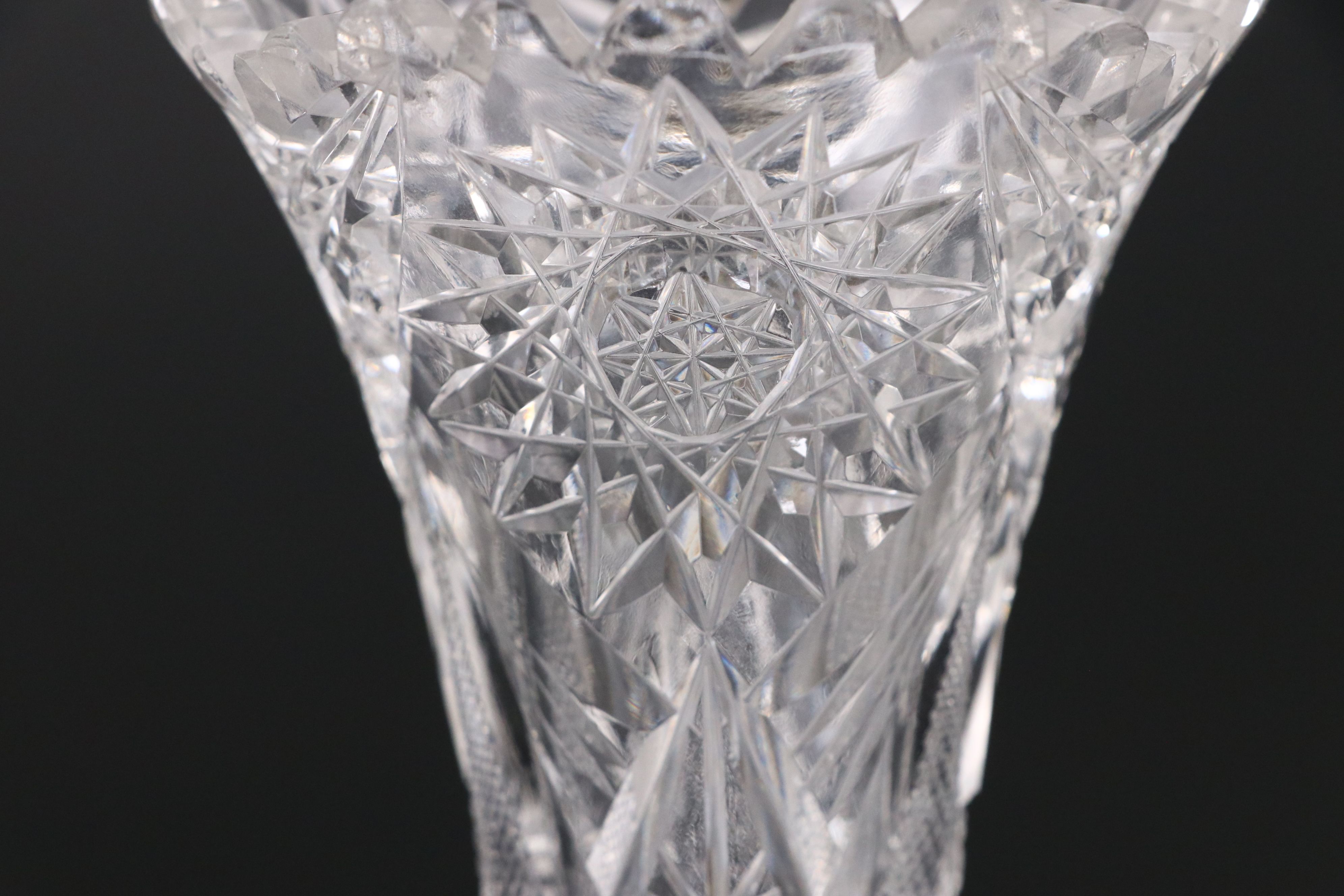 Pitkin & Brooks Glass "Columbia" Crystal Trumpet Vase with Other Crystal Décor