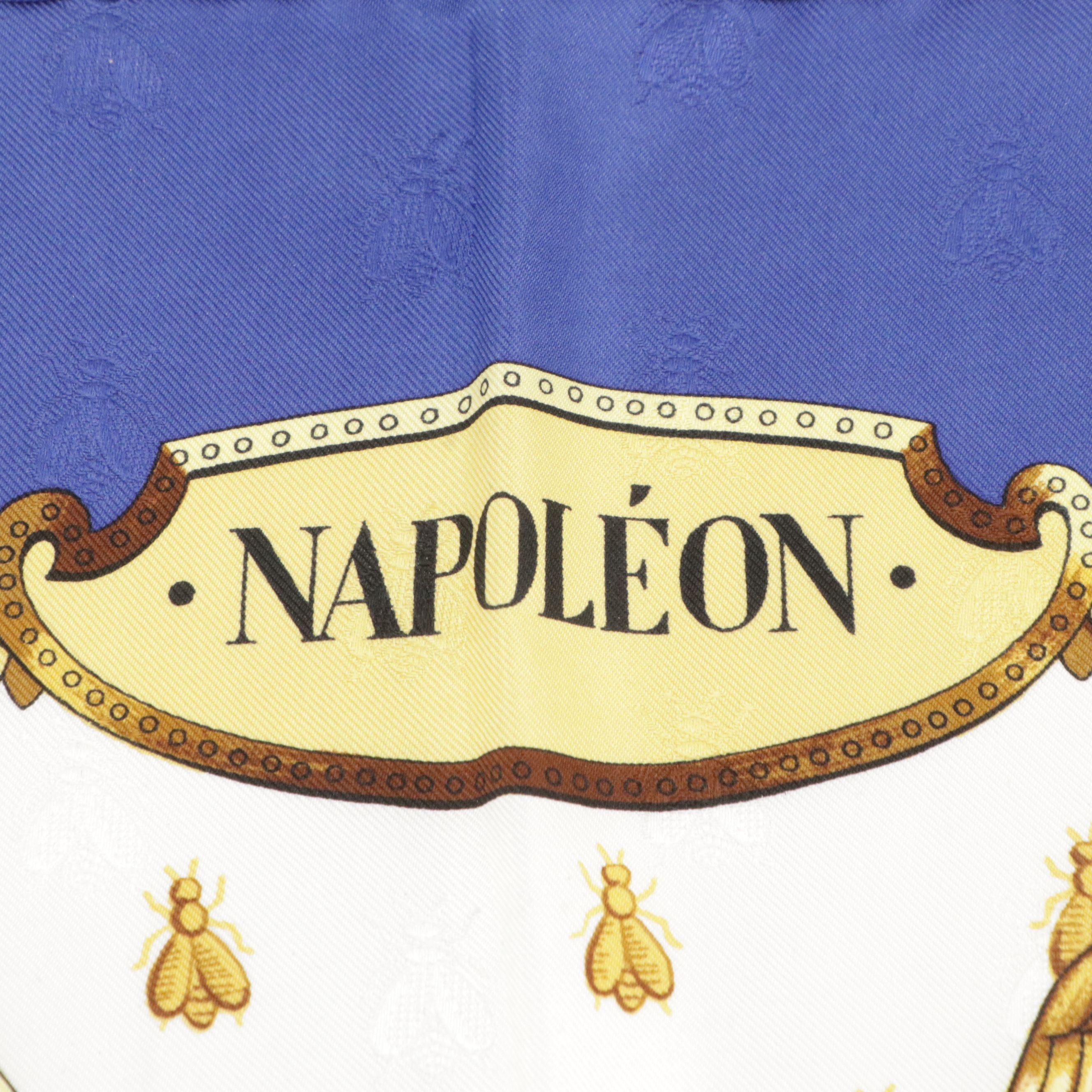 Hermès "Napoléon" Silk Bee Jacquard Scarf 90