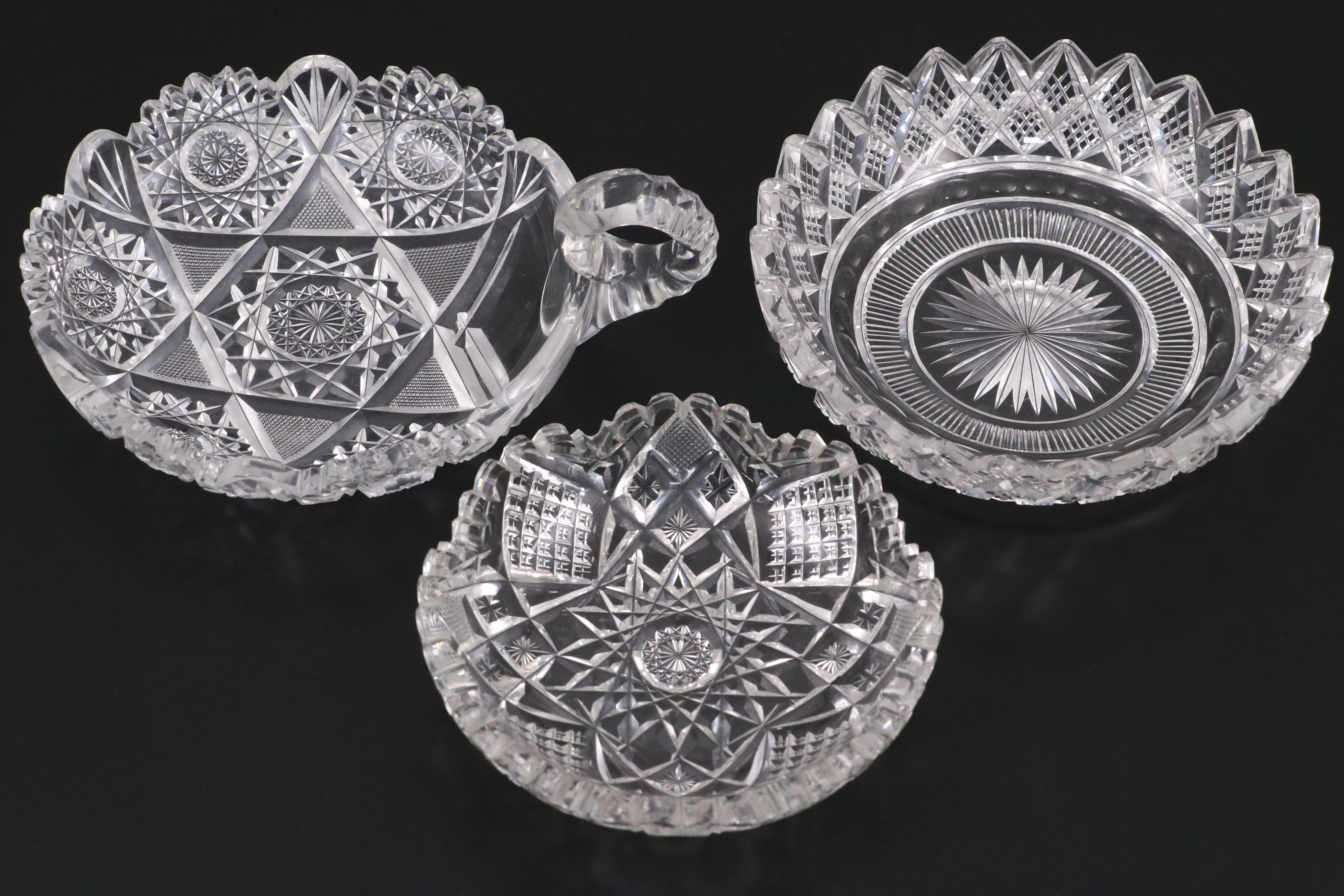 Pitkin & Brooks Glass "Columbia" Crystal Trumpet Vase with Other Crystal Décor