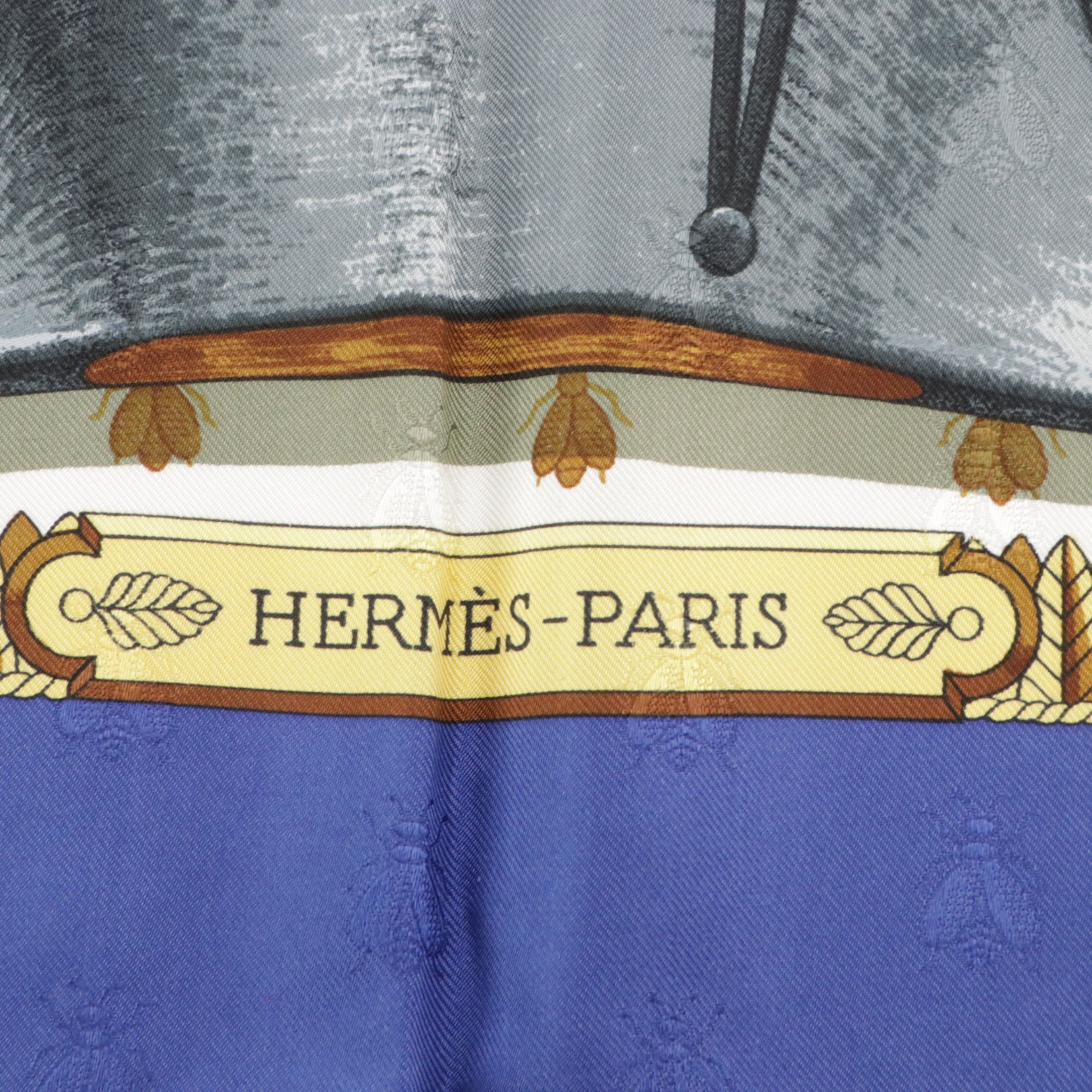 Hermès "Napoléon" Silk Bee Jacquard Scarf 90