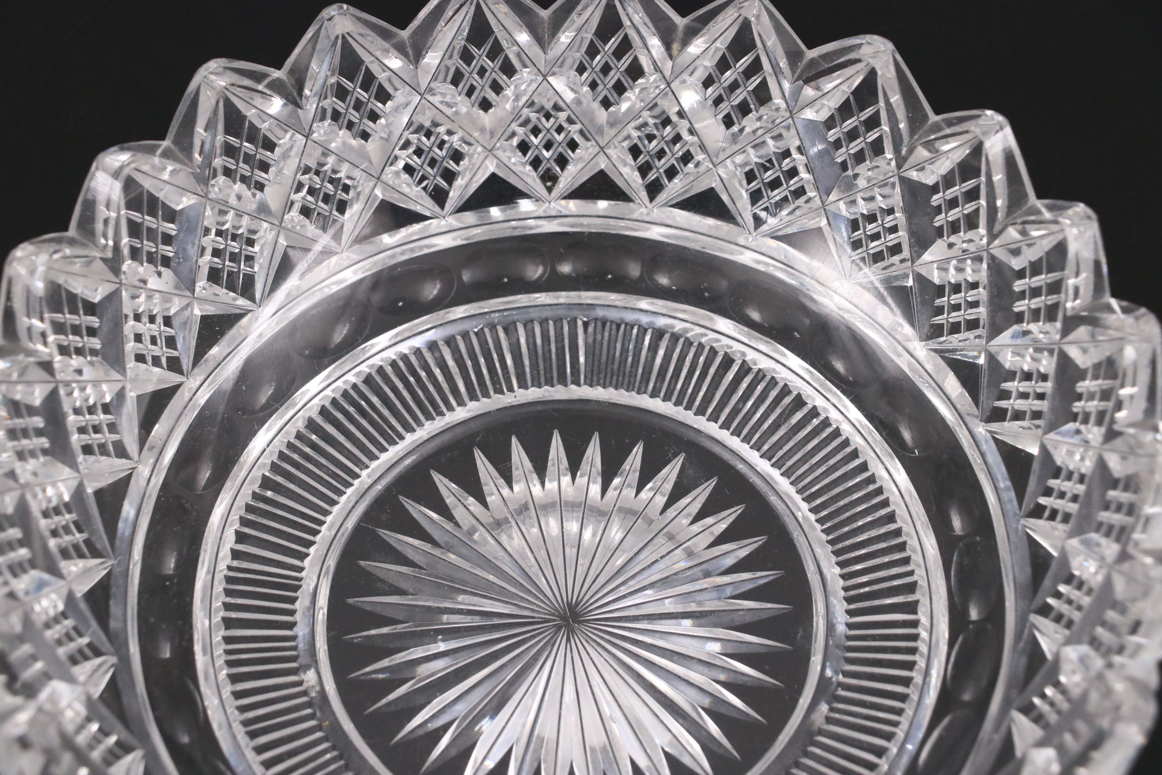 Pitkin & Brooks Glass "Columbia" Crystal Trumpet Vase with Other Crystal Décor