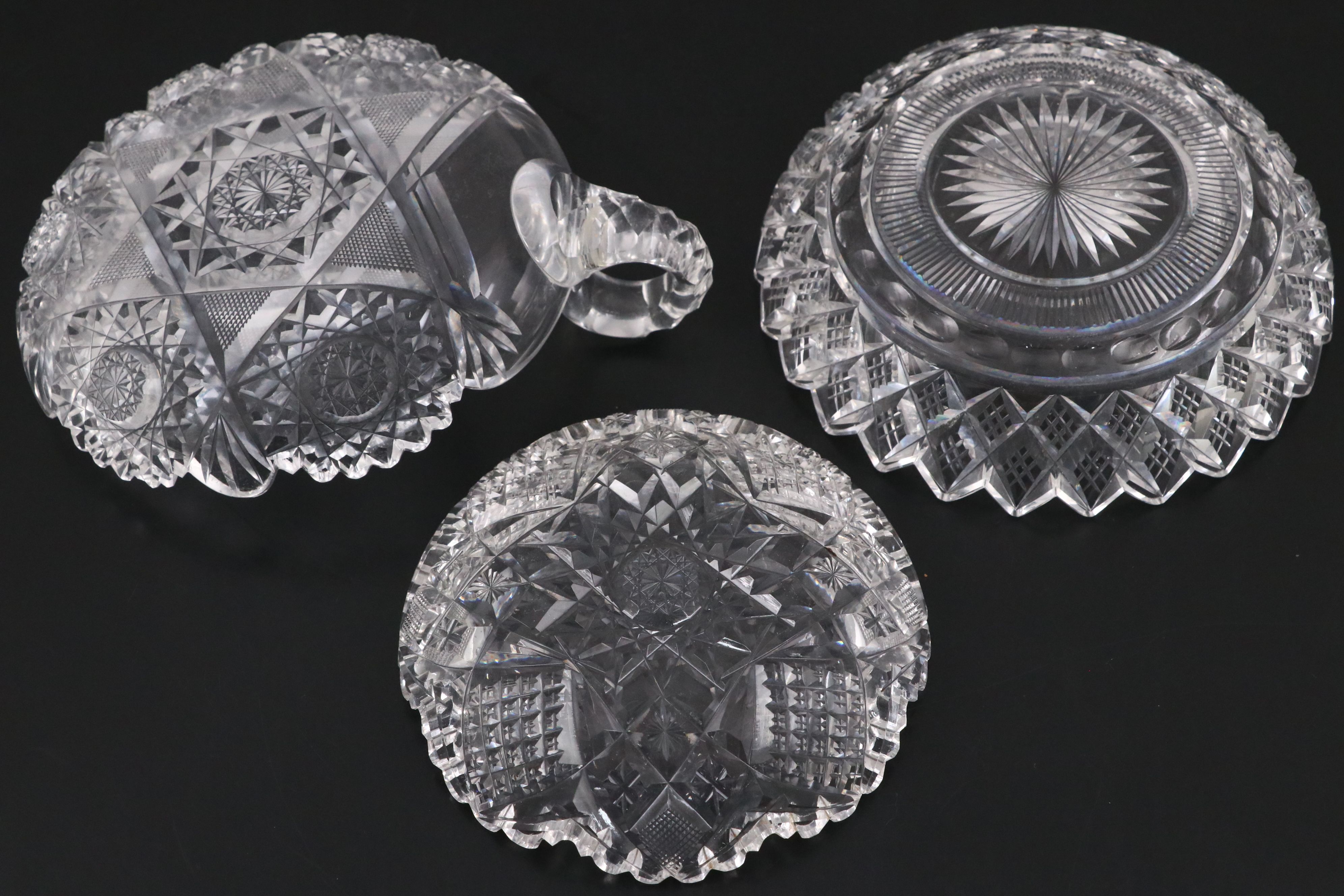 Pitkin & Brooks Glass "Columbia" Crystal Trumpet Vase with Other Crystal Décor