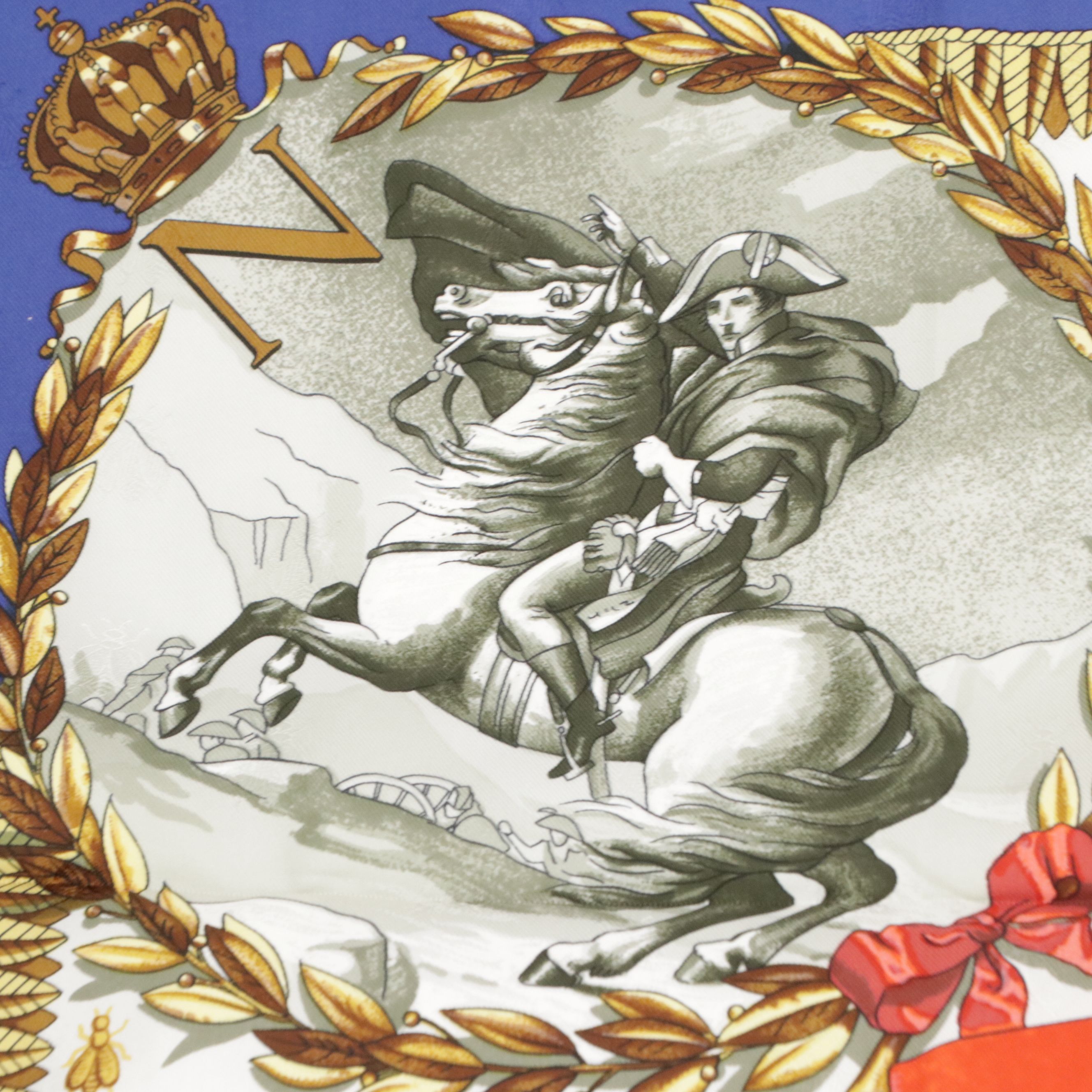 Hermès "Napoléon" Silk Bee Jacquard Scarf 90