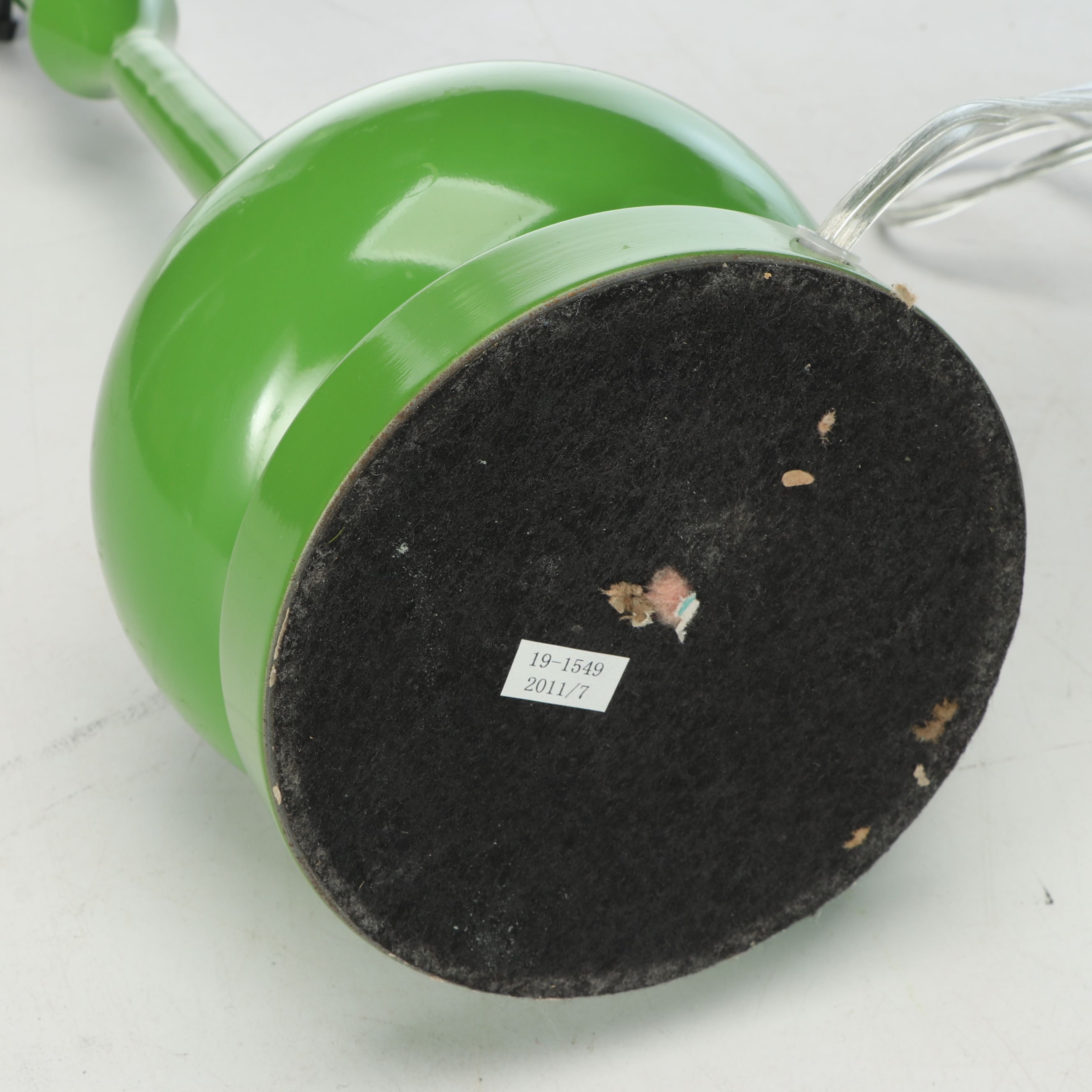 Kelly Green Metal Teardrop Bottle Table Lamps with Green Floral Silk Drum Shades