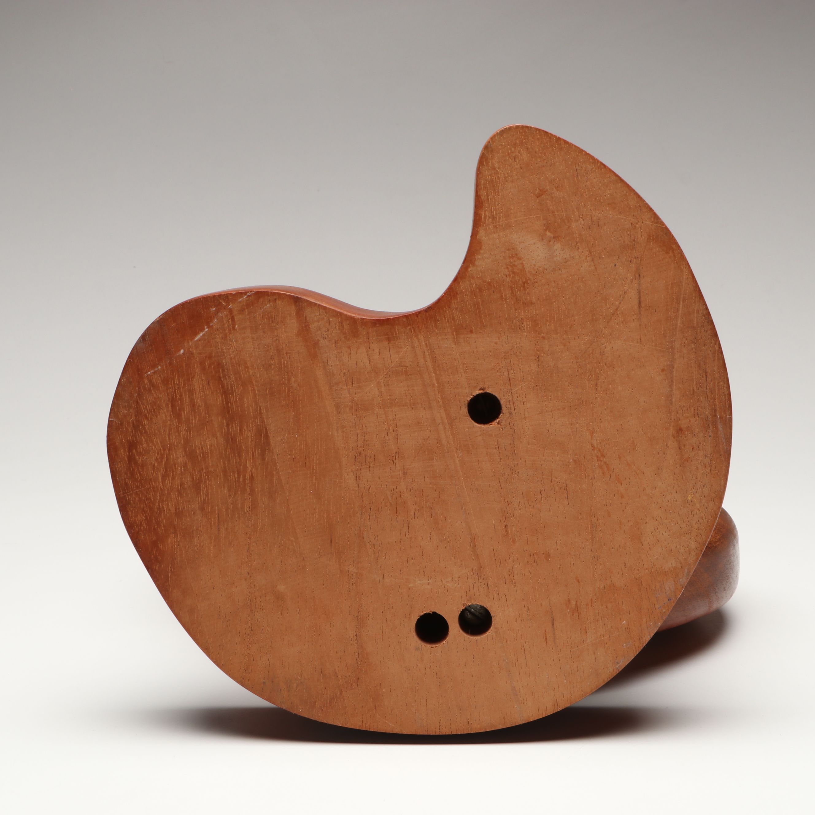 MCM Carved Wood Double Flame Biomorphic Sculpture