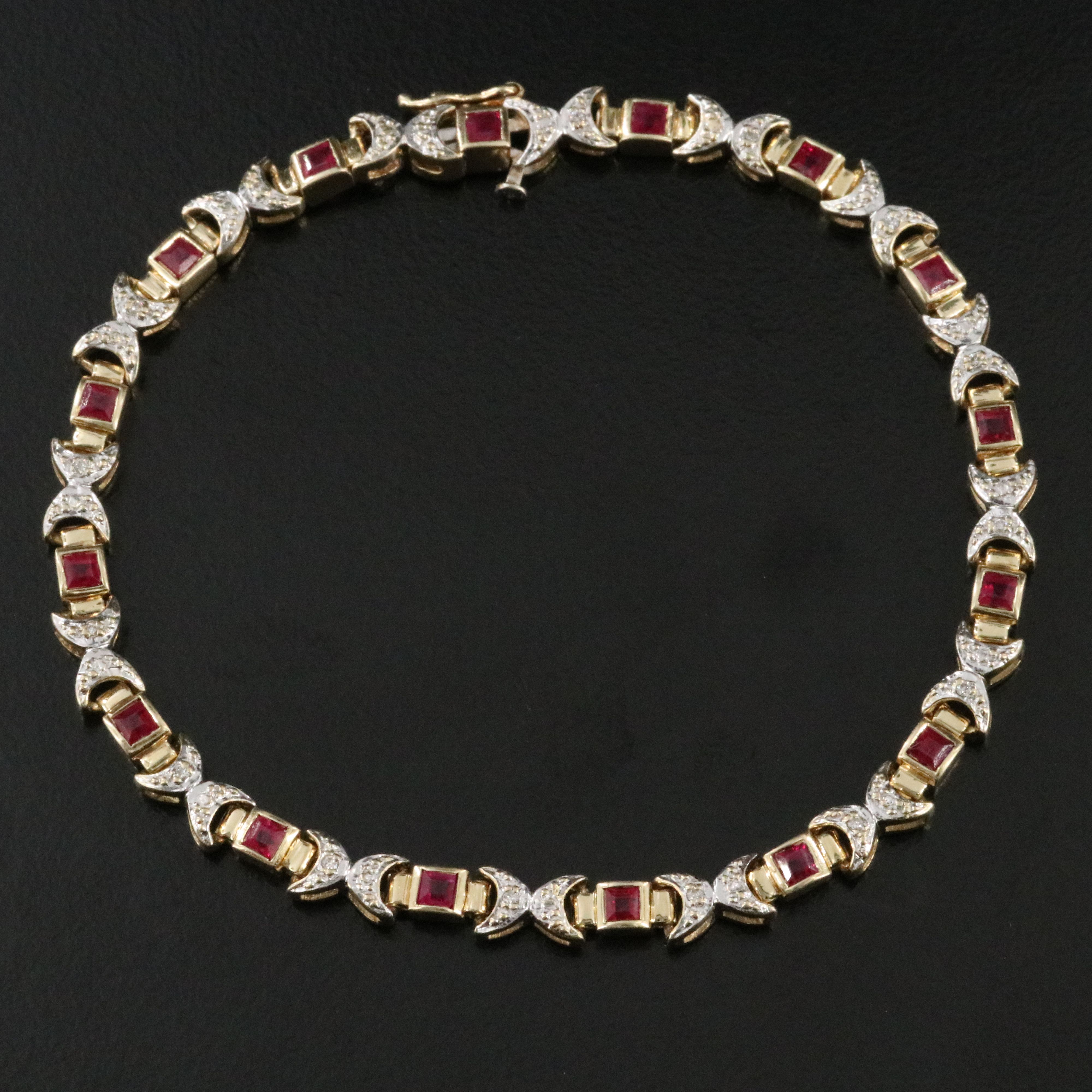 14K Ruby and Diamond Bracelet