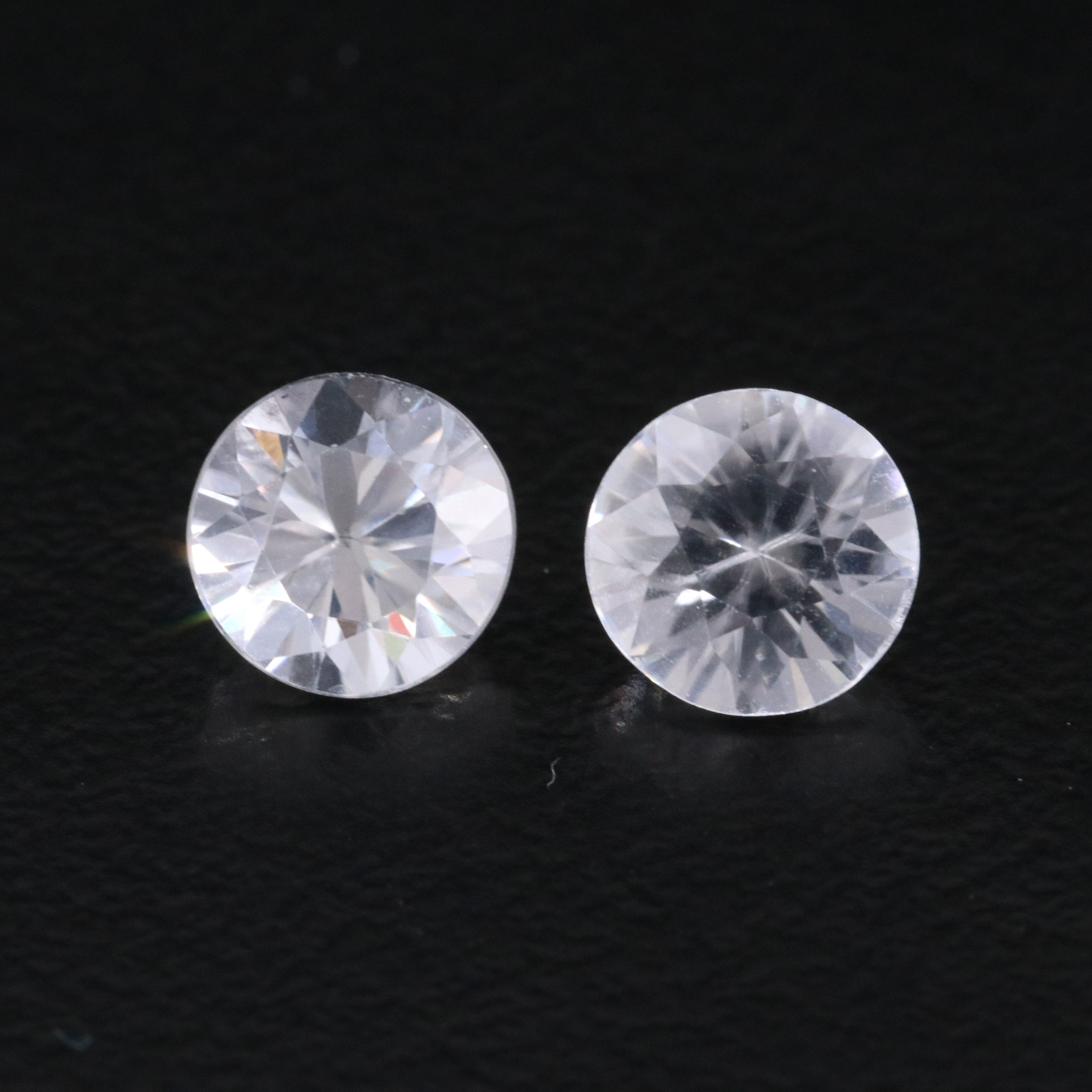 Loose 2.31 CTW White Zircon Pair