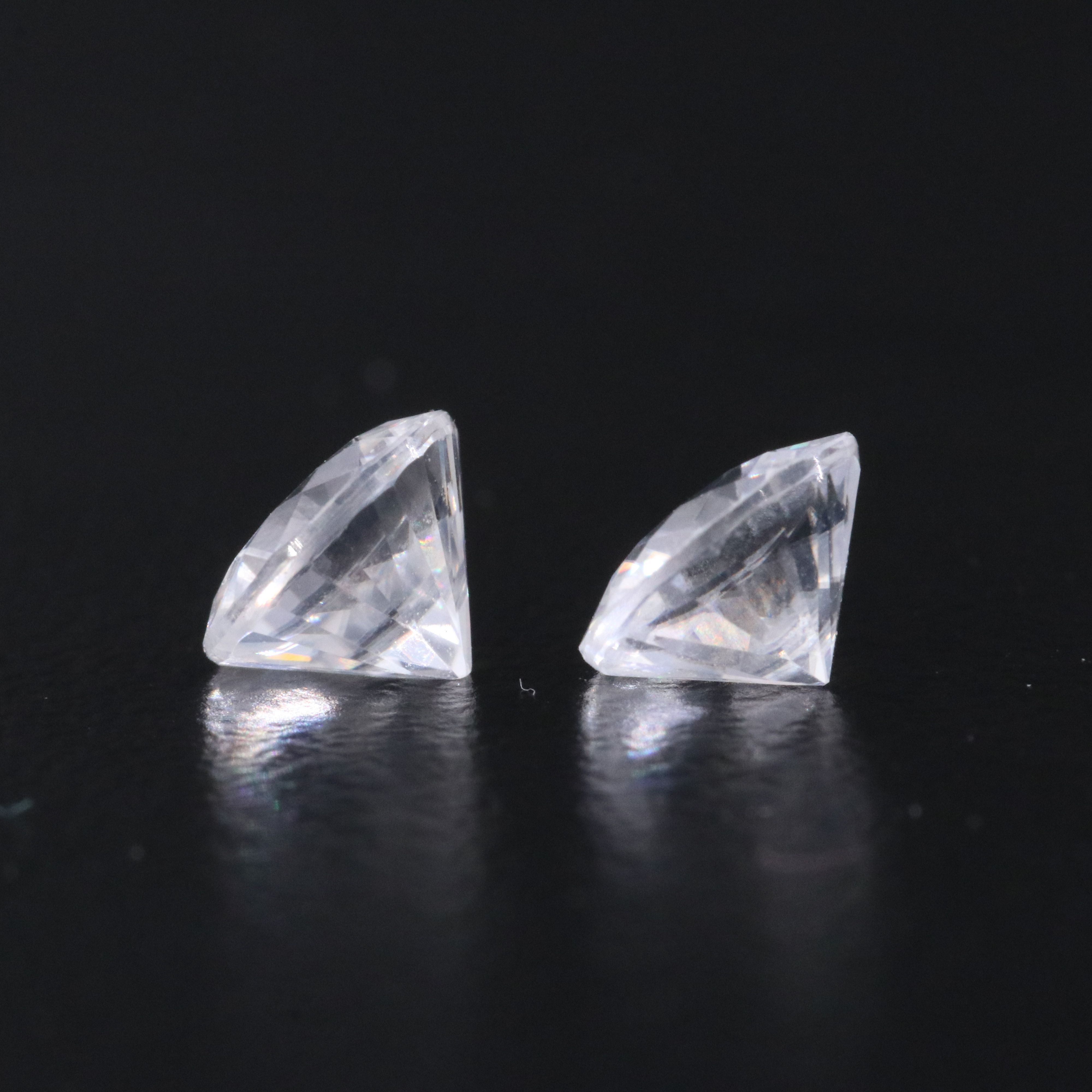 Loose 2.31 CTW White Zircon Pair
