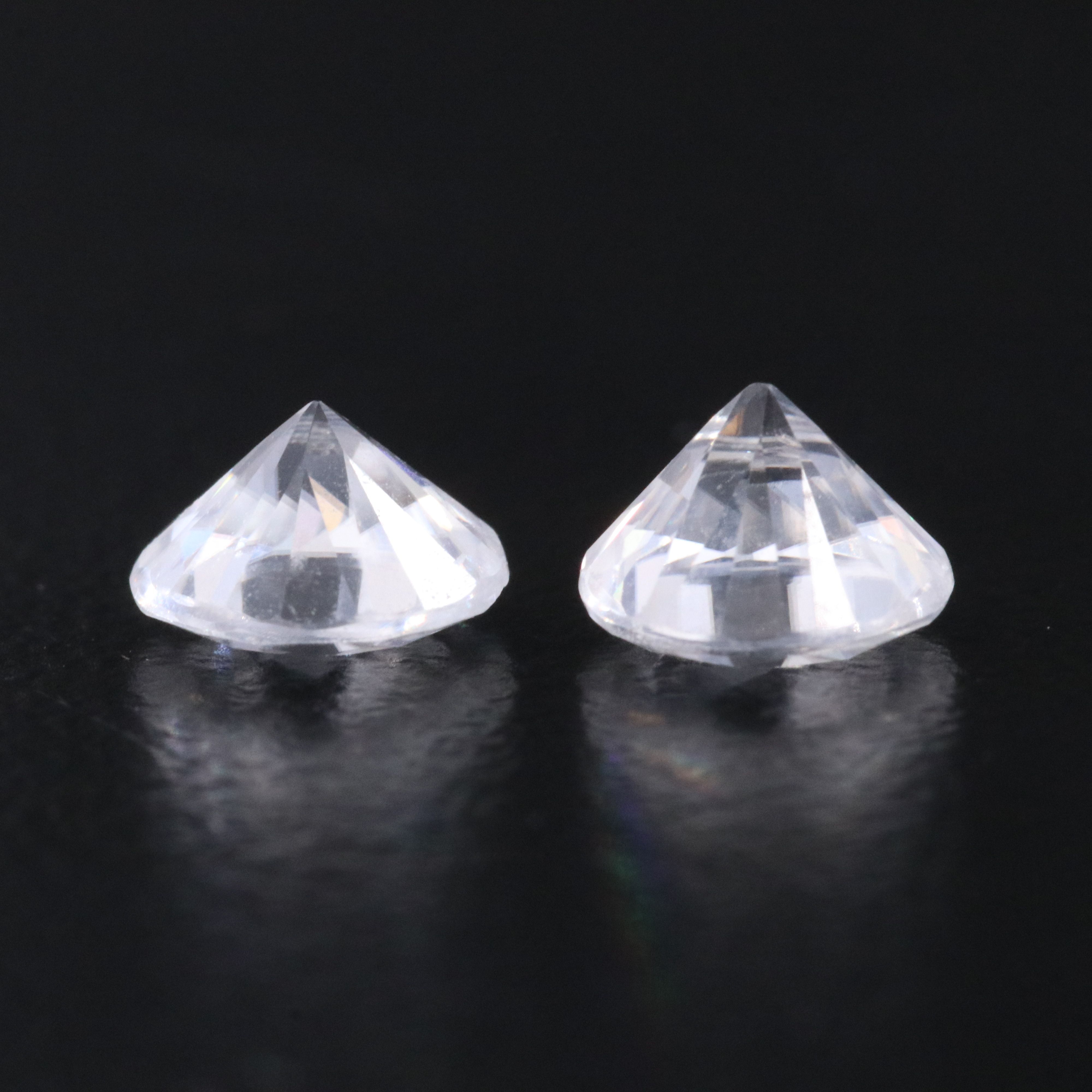 Loose 2.31 CTW White Zircon Pair