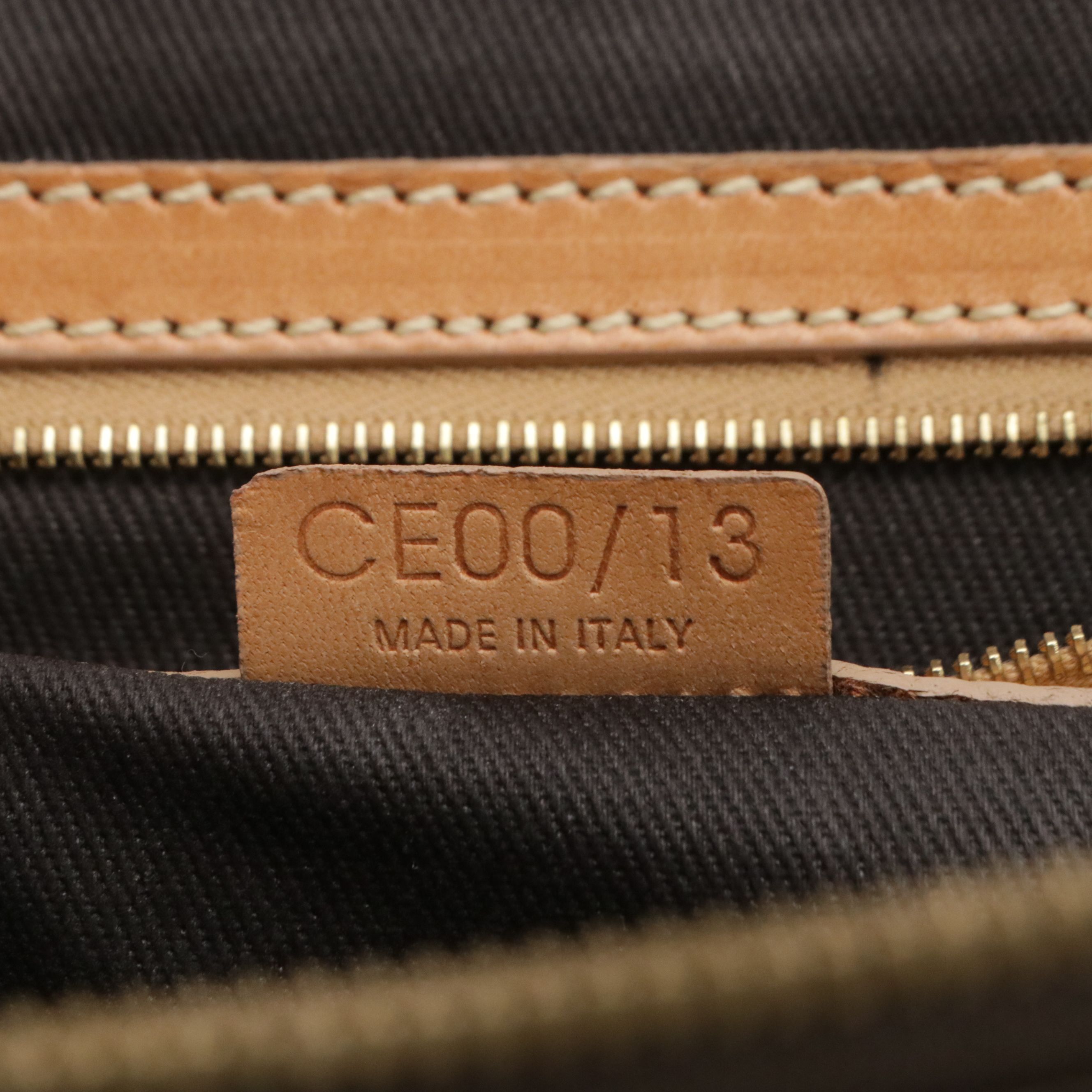 Celine Top Handle Two-Way Dome Bag in Macadam Canvas and Leather