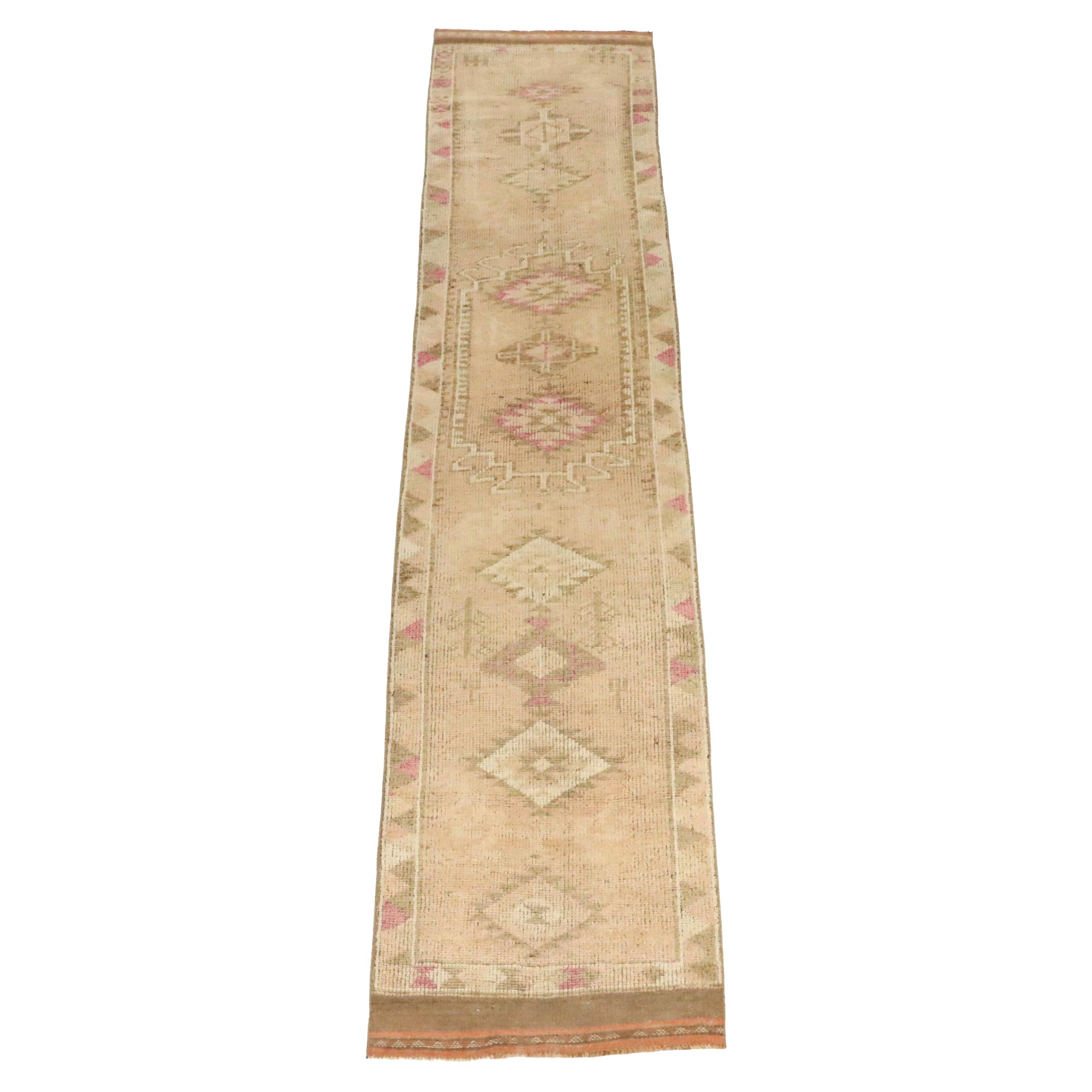 2'9 x 12'7 Hand-Knotted Turkish Anatolian Carpet Runner
