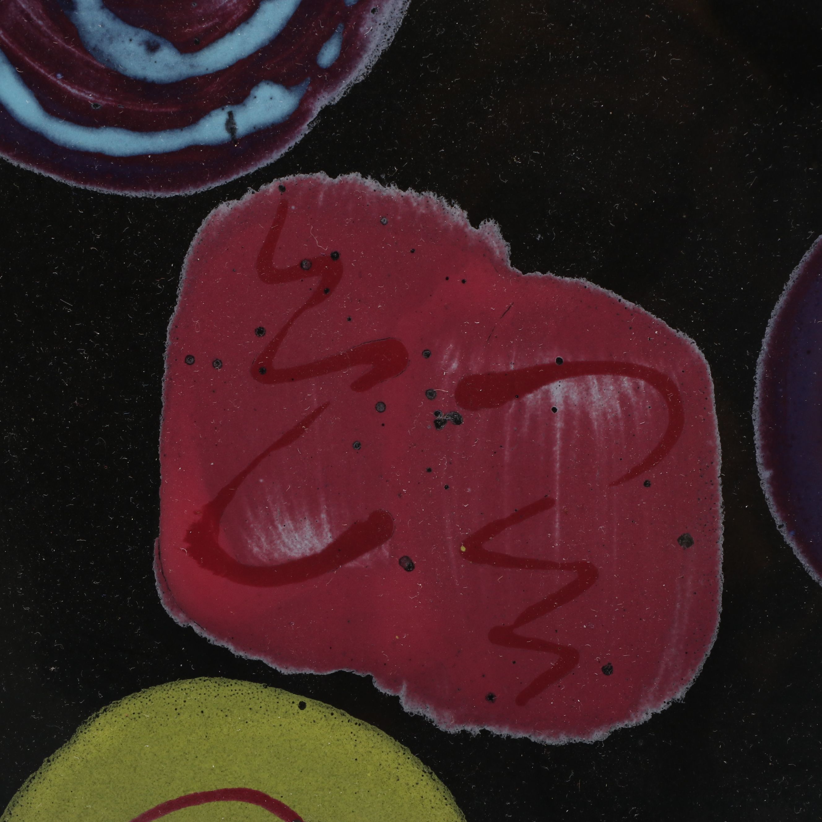 Polychrome Glazed Tray with Unglazed Ceramic Tray